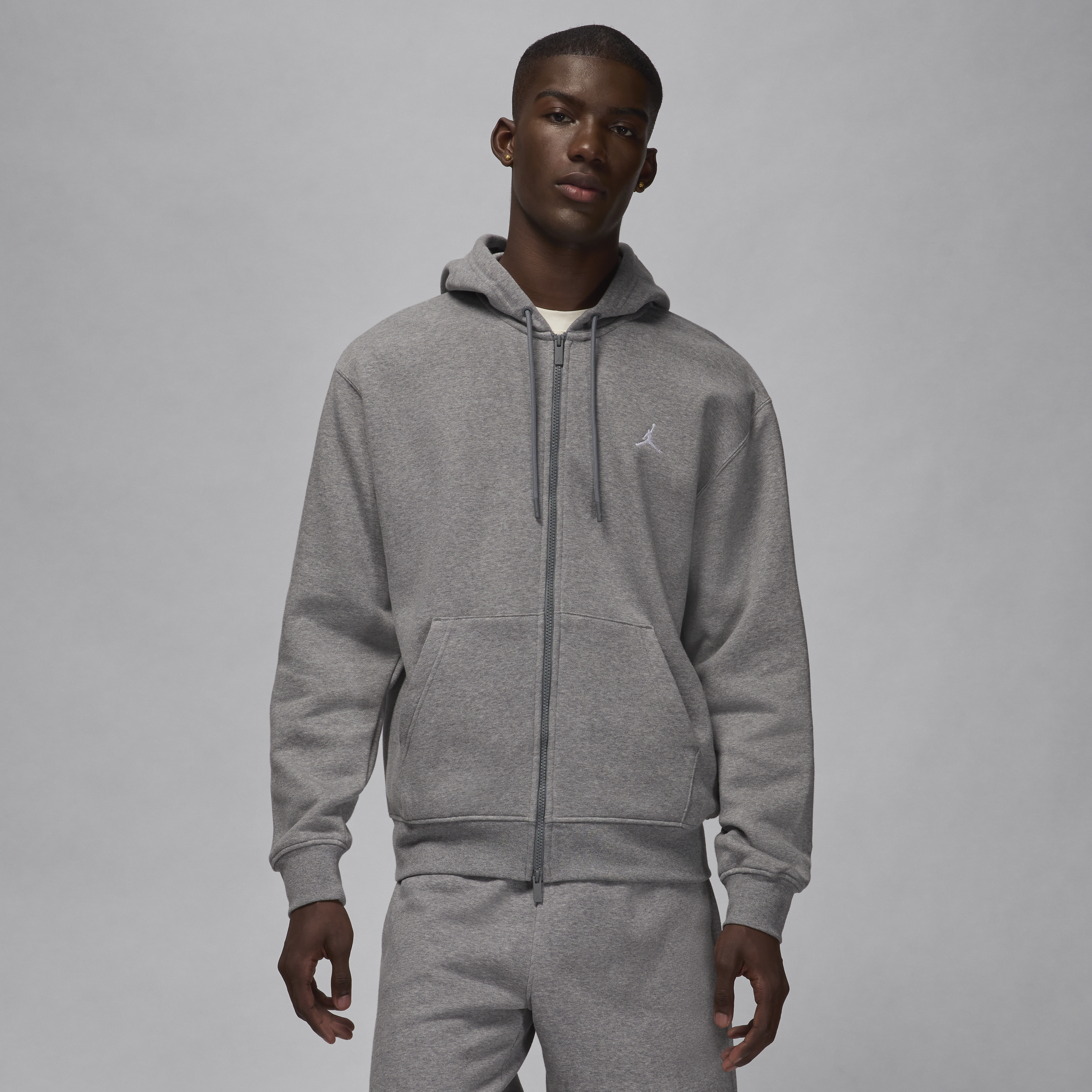 Jordan Men's Brooklyn Fleece Full-zip Hoodie In Grey