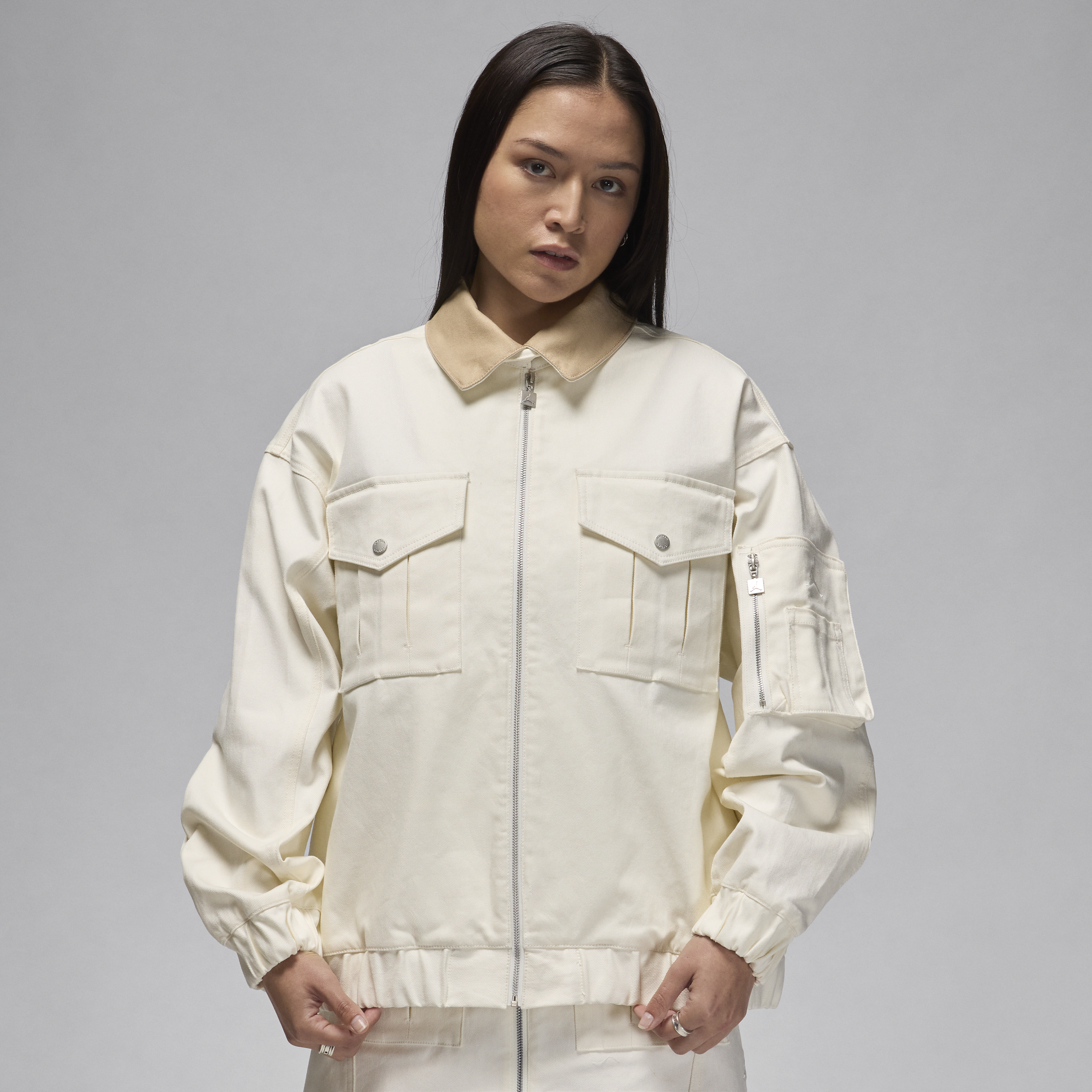 Shop Jordan Women's  Renegade Jacket In White