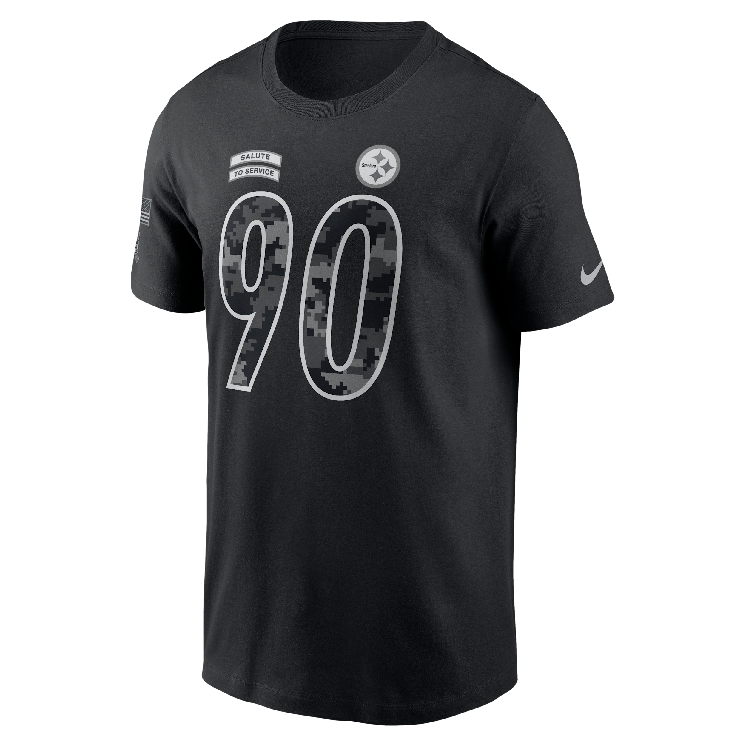 T.J. Watt Pittsburgh Steelers Salute to Service Nike Men's NFL T-Shirt in Black | N19900AF3S-K8N