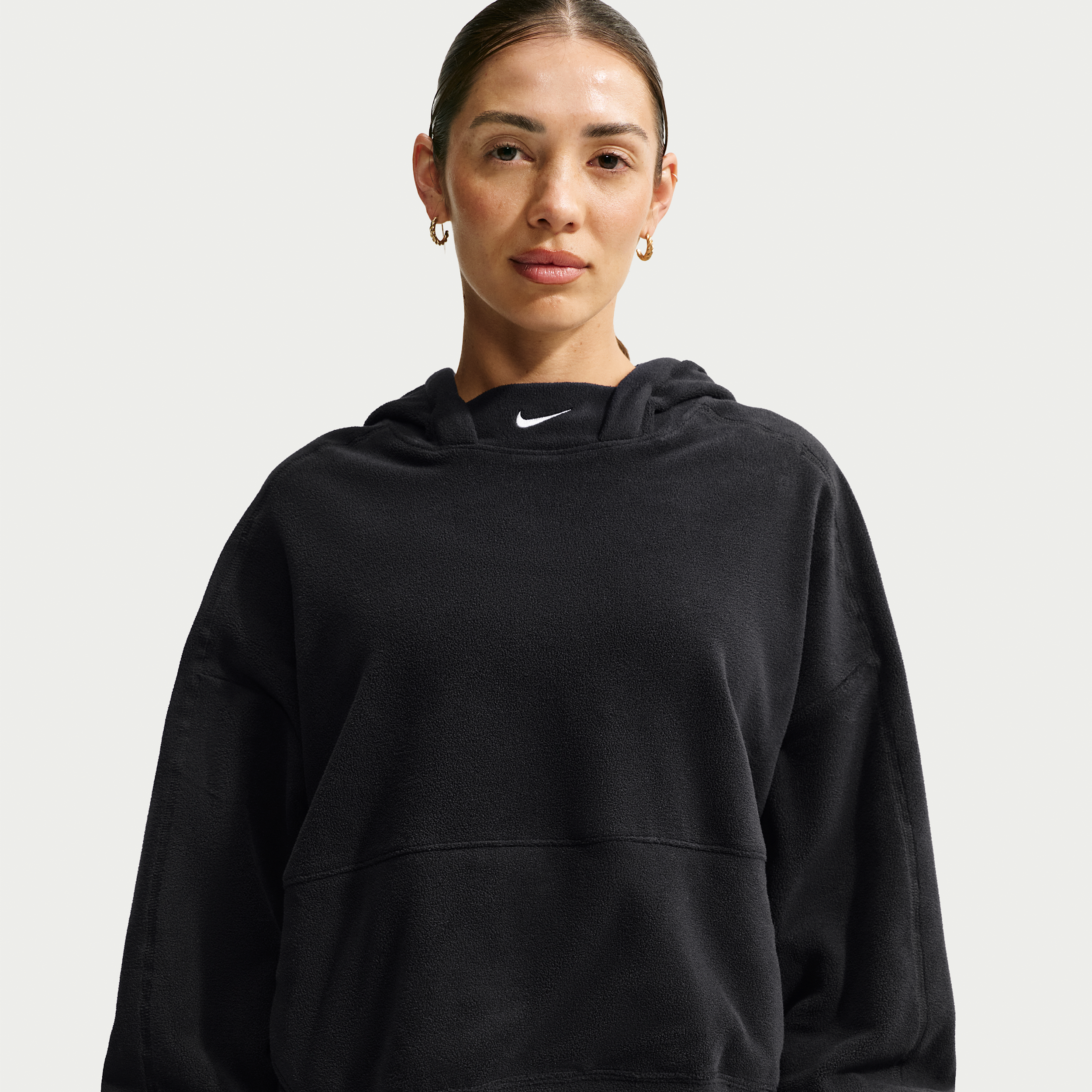 Nike Women's One Therma-FIT Oversized Pullover Hoodie in Black | IO1052-010