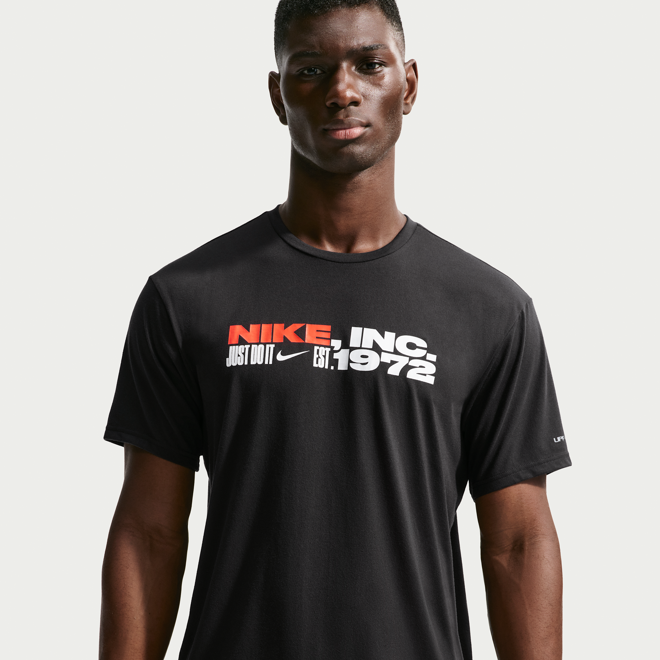 Nike Men's Swim Hydroguard Dri-FIT UV Short Sleeve Top in Black | NESSG522-001