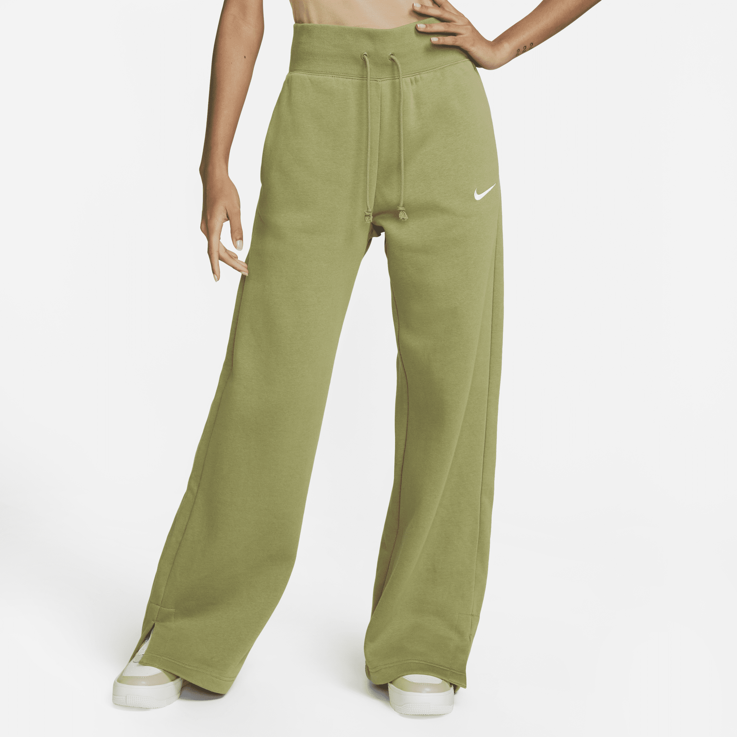 Nike Women's  Sportswear Phoenix Fleece High-waisted Wide-leg Sweatpants In Green