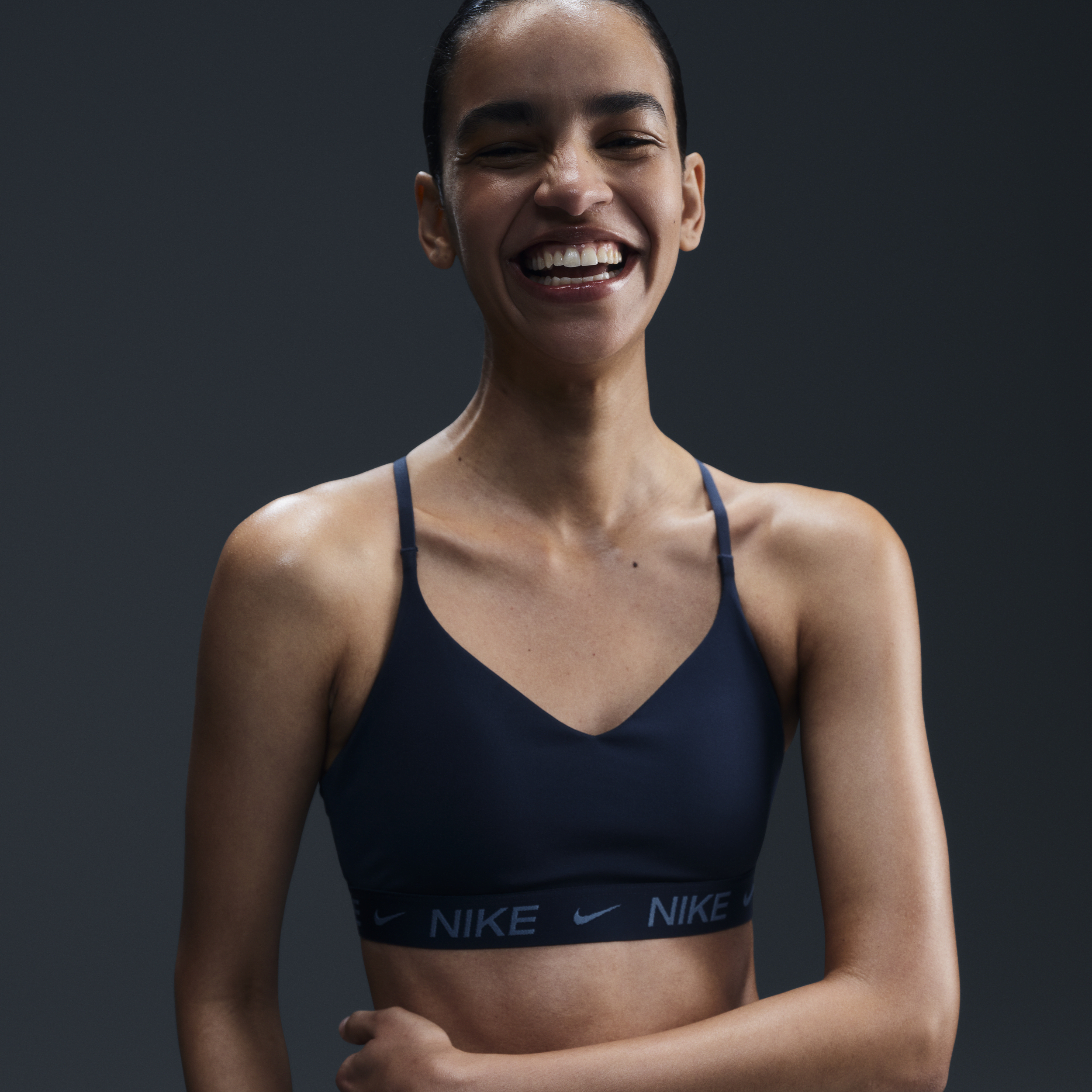 Nike Women's Indy Light Support Padded Adjustable Sports Bra In Blue