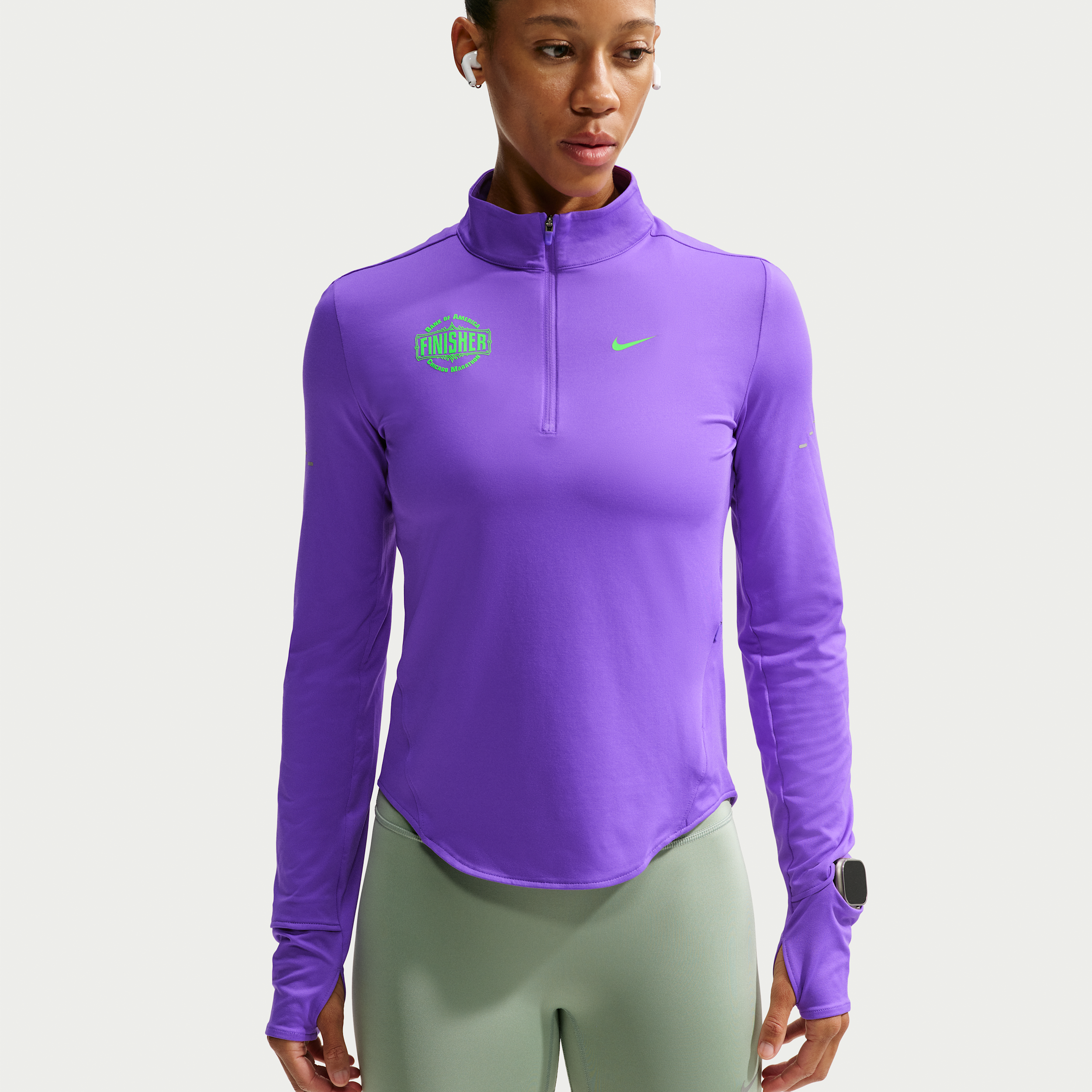 Nike Women's Swift Dri-FIT UV Protection 1/4-Zip Running Top in Purple | IO8743-529