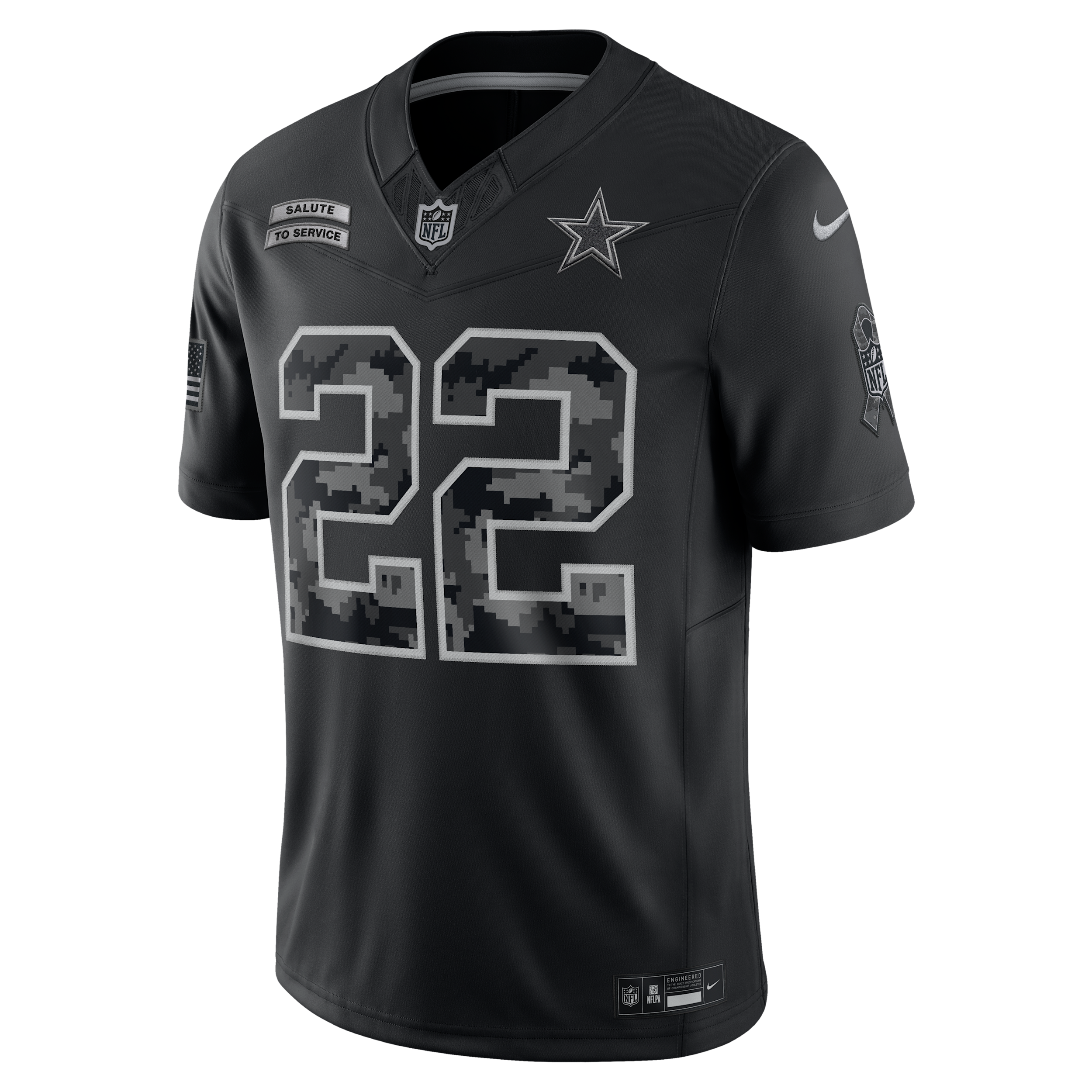 Emmitt Smith Dallas Cowboys Salute to Service Retired Nike Men's Dri-FIT NFL Limited Jersey in Black | SSLM00AW1G-X3P