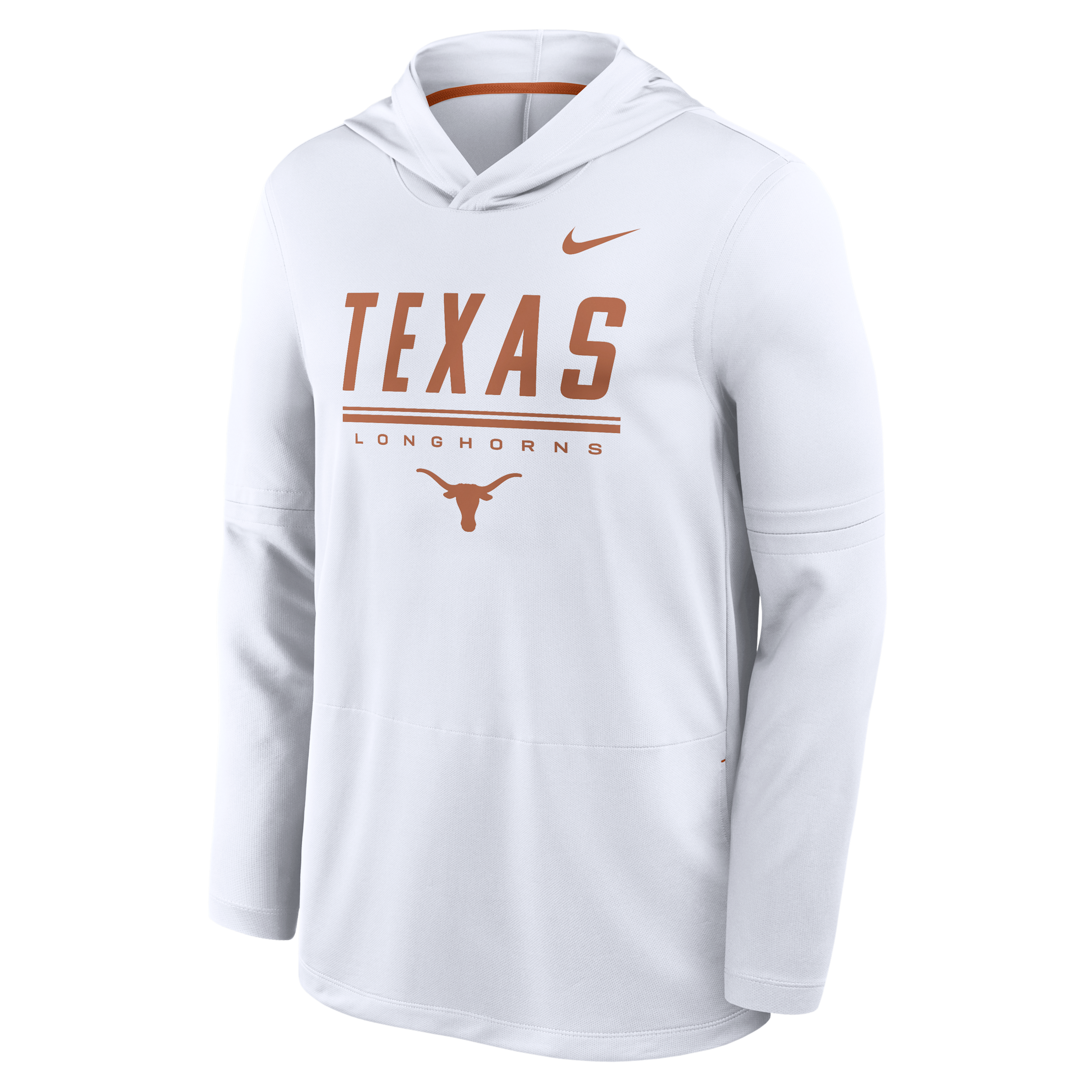 Nike Men's White Texas Longhorns 2026 Sideline Lightweight Long Sleeve Hooded Dri-fit T-Shirt - White