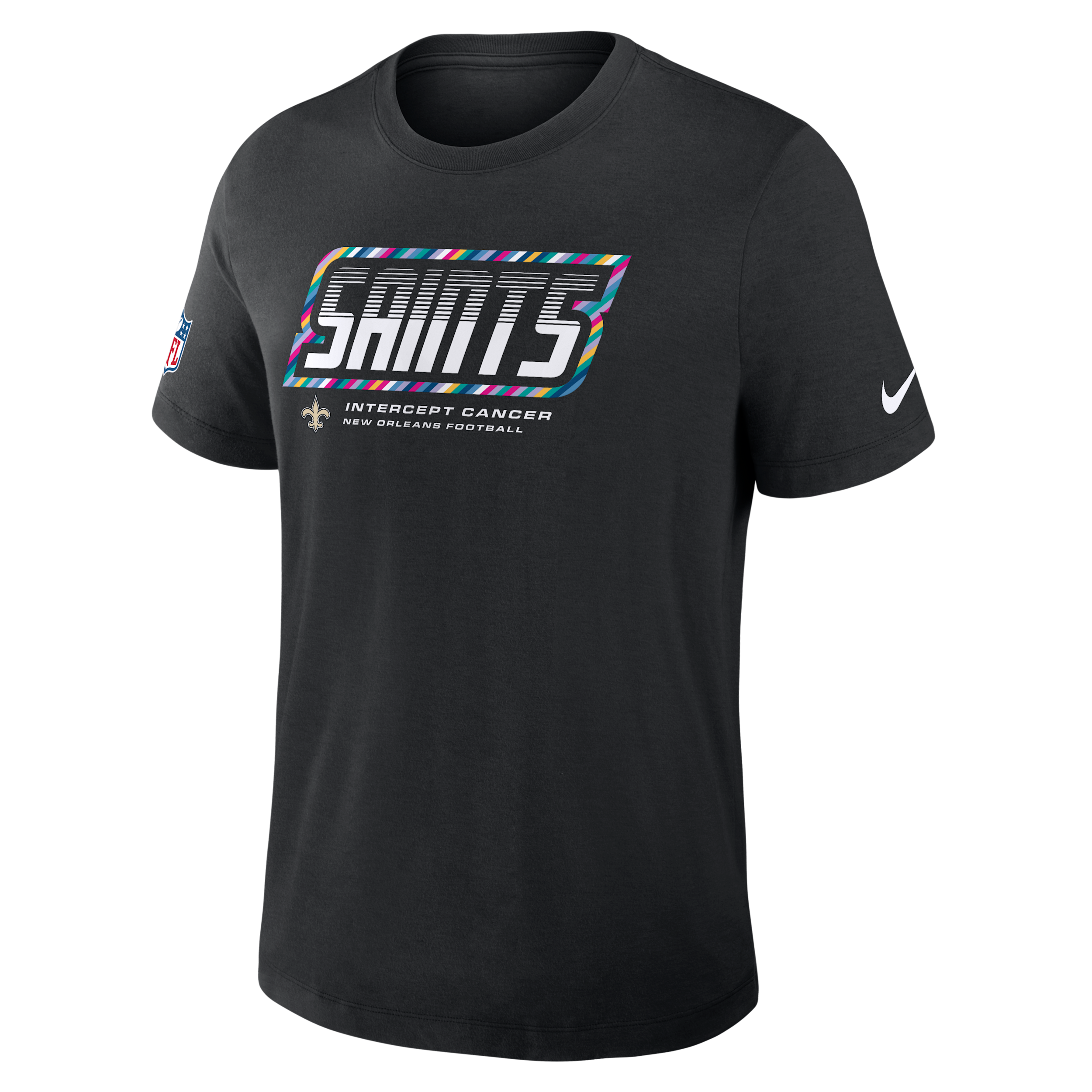 New Orleans Saints Crucial Catch Sideline Nike Men's Dri-FIT NFL T-Shirt in Black | 034J00AZUM-F9R