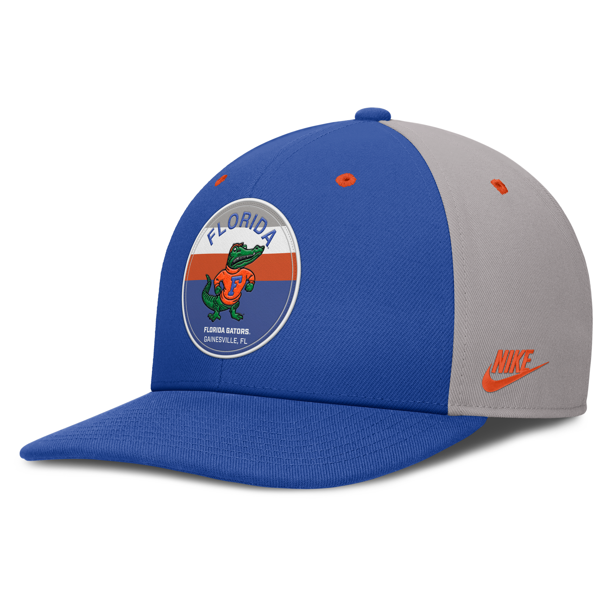 Nike Men's Royal/gray Florida Gators Prep Pro Performance Snapback Hat In Gray