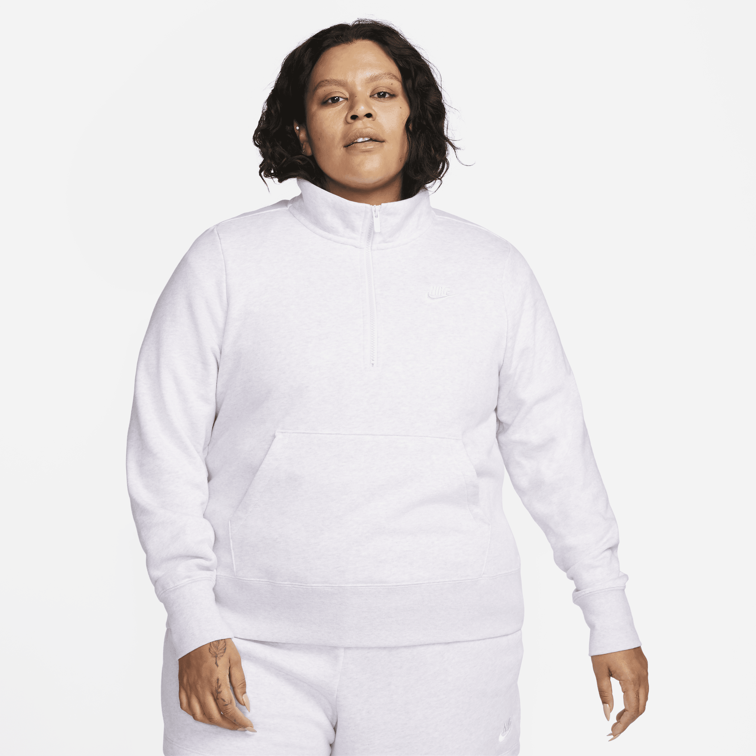 Nike Women's  Sportswear Club Fleece 1/2-zip Sweatshirt (plus Size) In Purple
