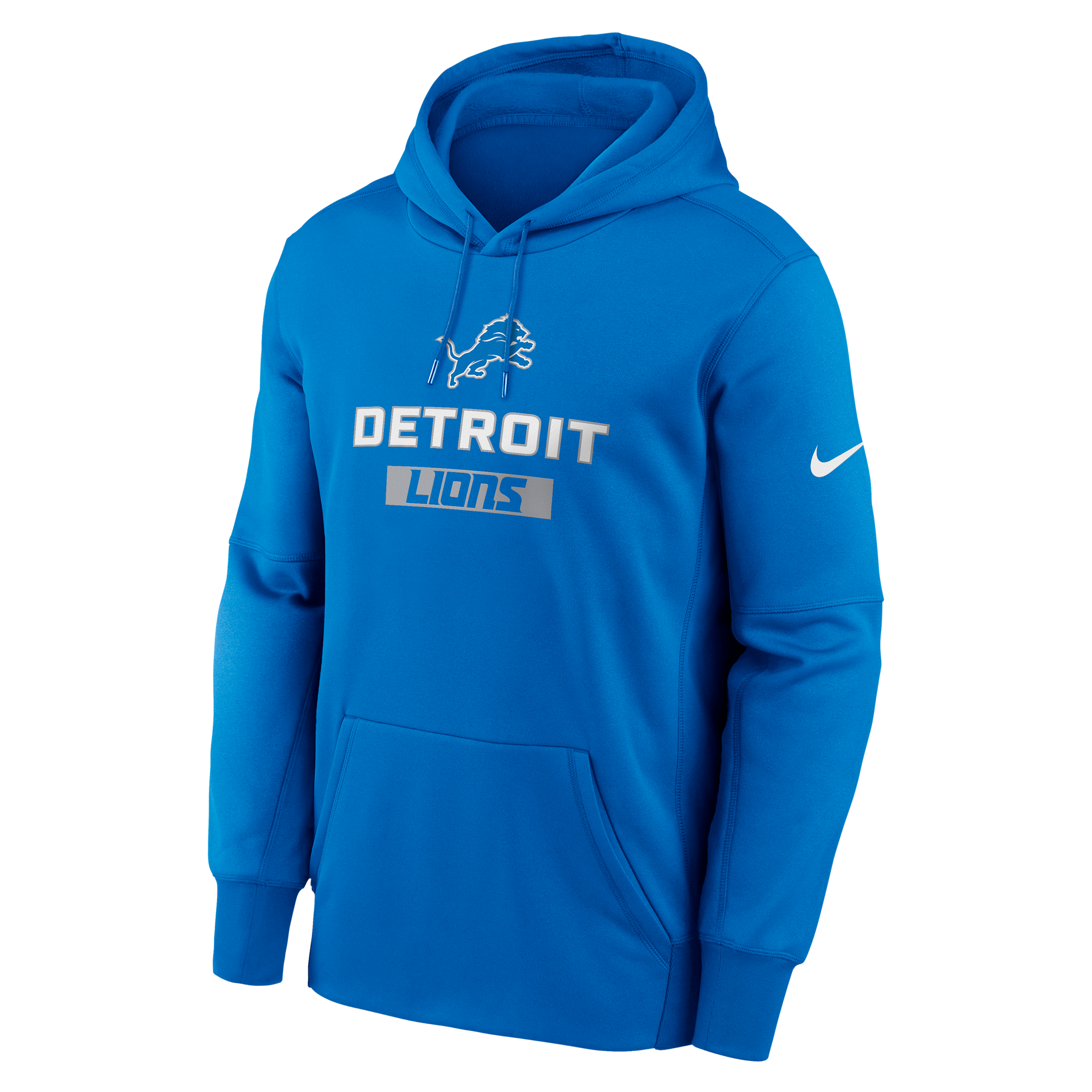 Nike Blue Detroit Lions Toss Sweep Performance Pullover Hoodie In Blue