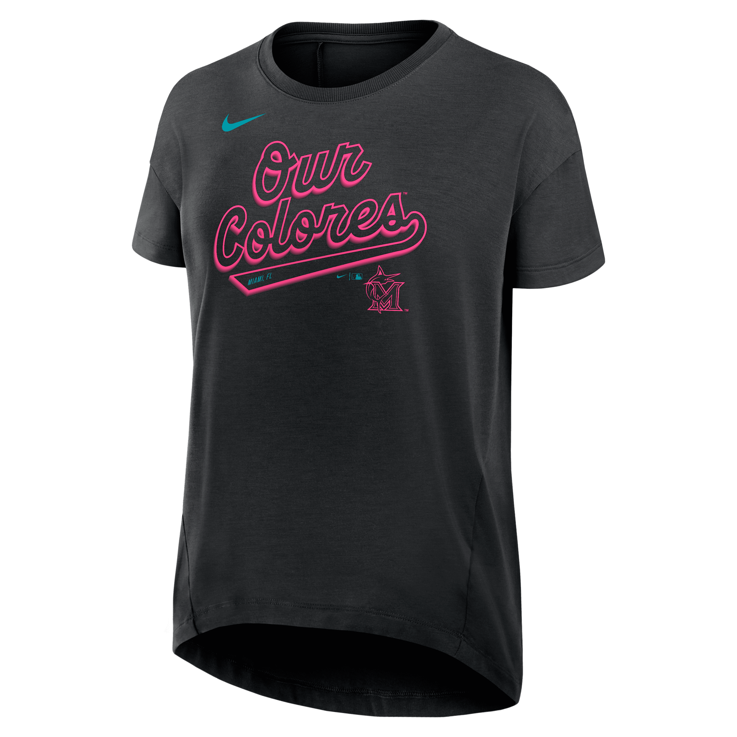 Nike Miami Marlins City Connect Flowy Womenâs Women's Dri-fit Mlb T-shirt
