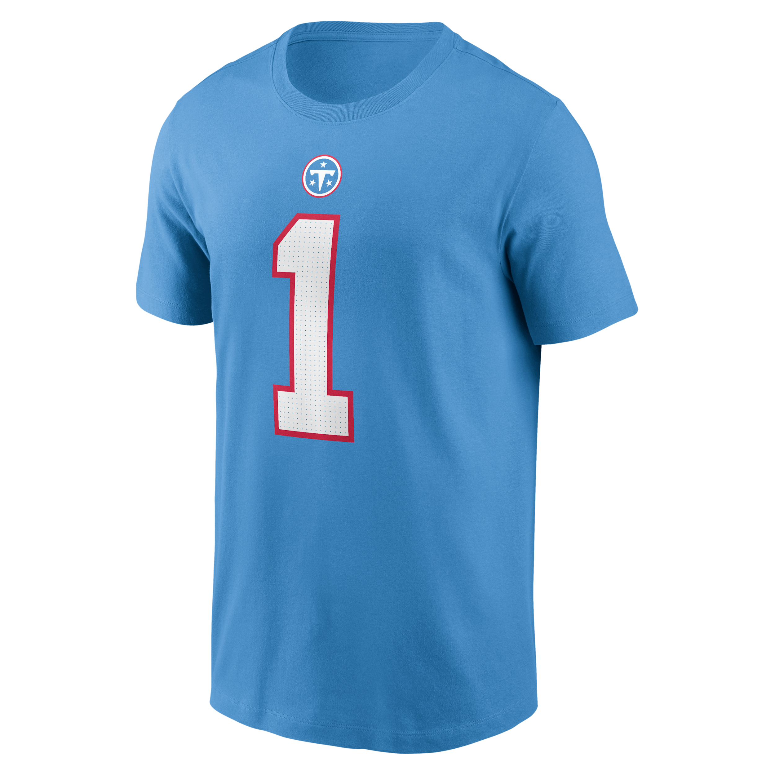 Nike Men's Cameron Ward Light Blue Tennessee Titans Team Name and Number T-Shirt - Light Blue