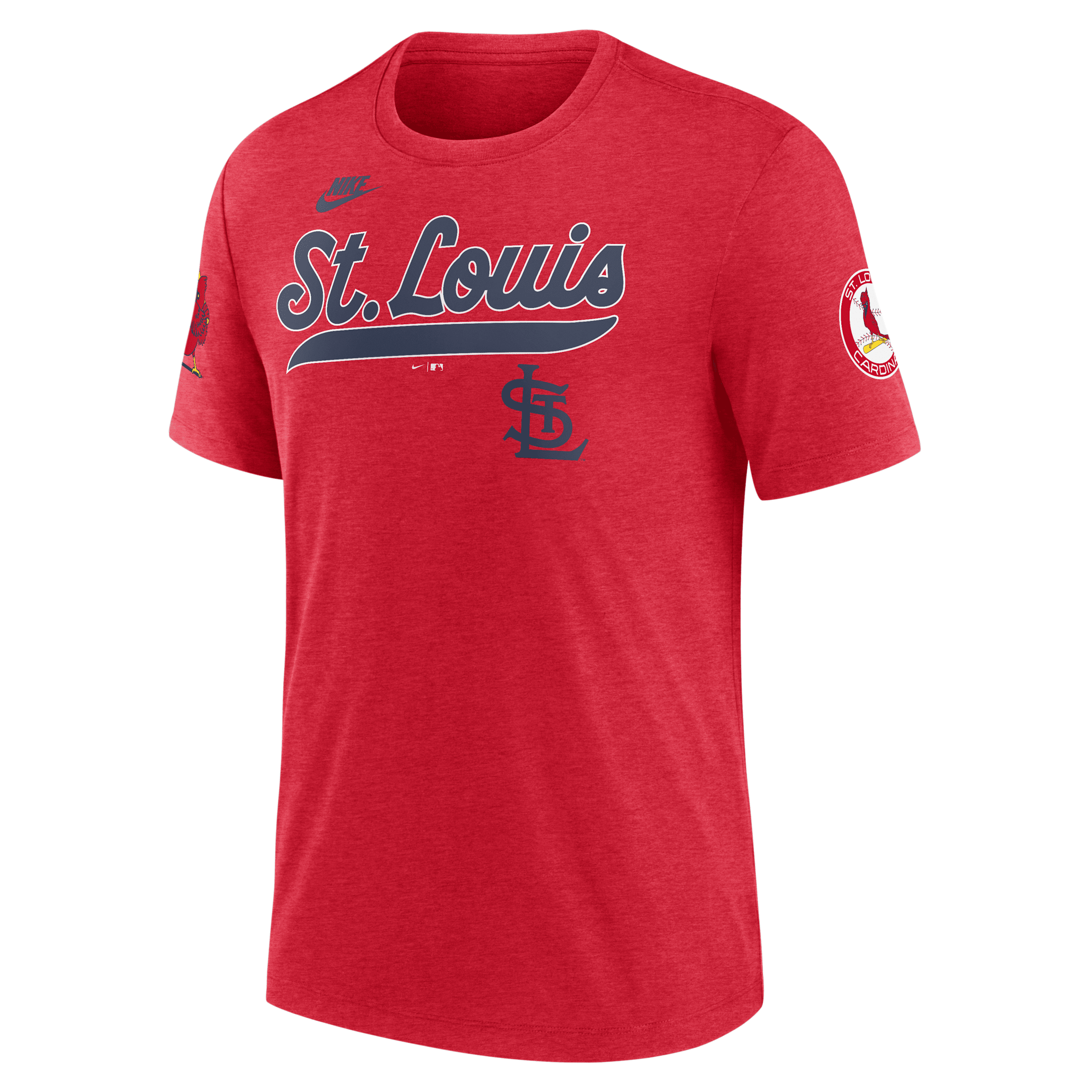 Nike Heather Red St. Louis Cardinals Cooperstown Collection Eras Tri-blend T-shirt In Red