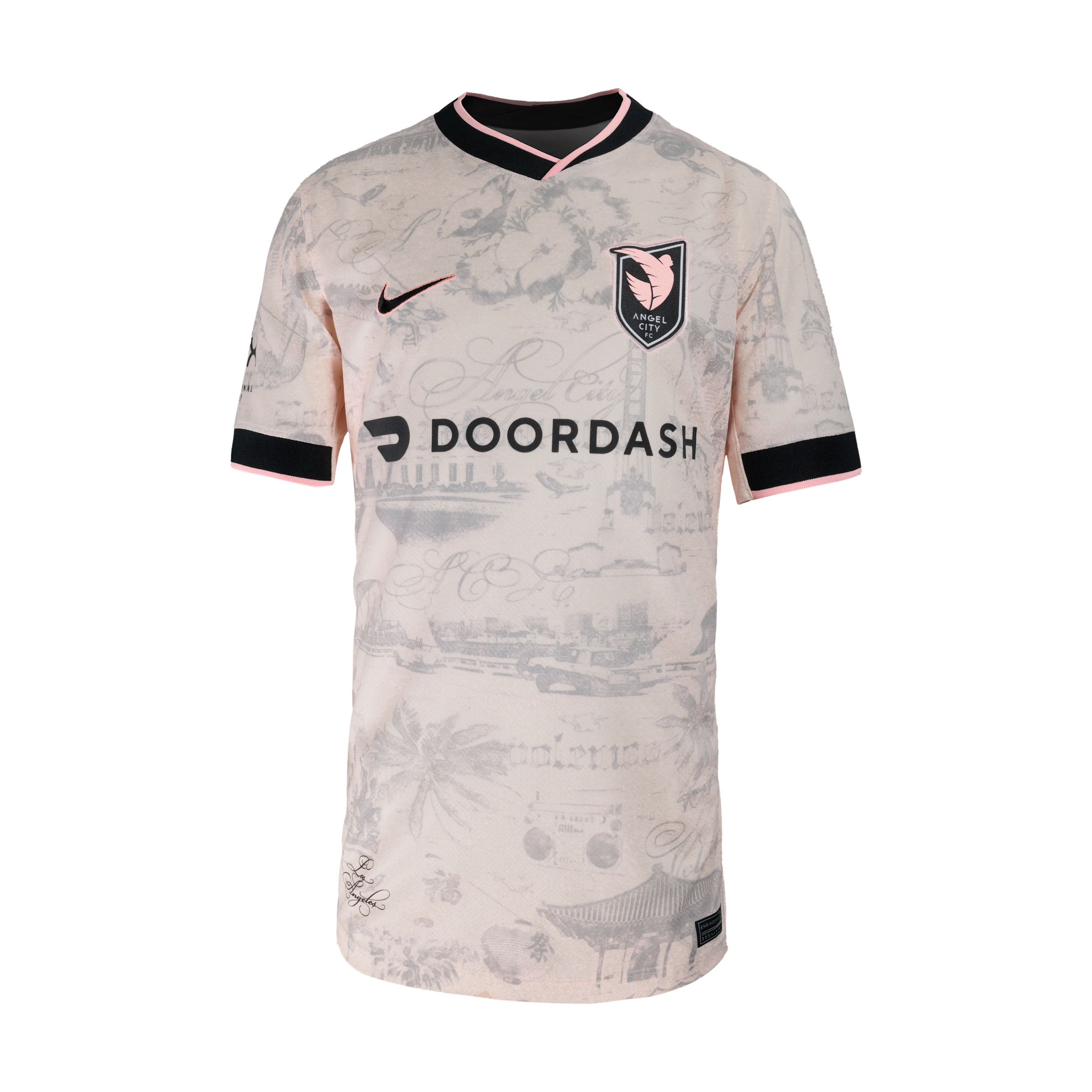 Nike Giselle Thompson Angel City Fc 2025 Stadium Away Big Kids'  Dri-fit Nwsl Replica Jersey In Pink