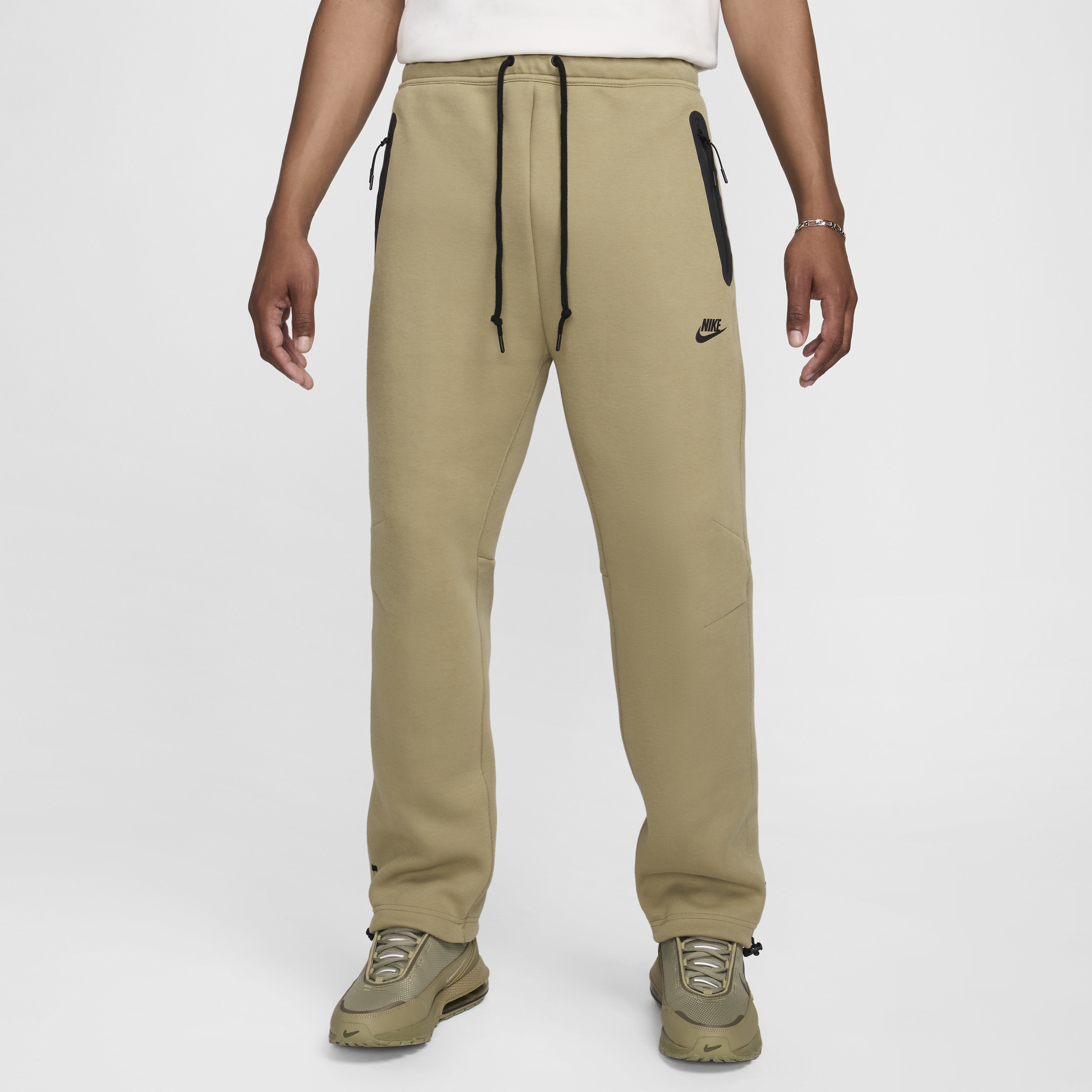 Nike Tech Fleece Open Hem Pants In Brown