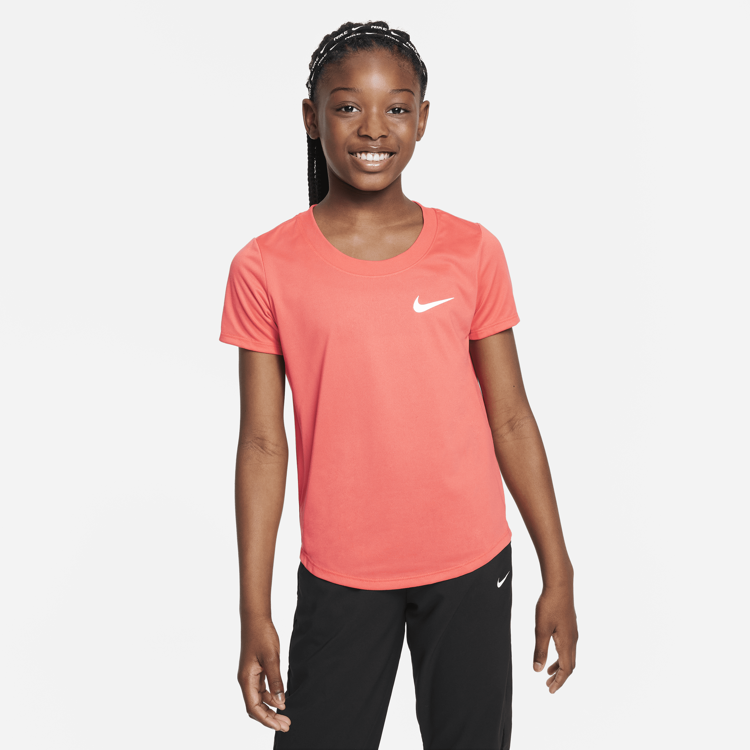 Nike Dri-fit Big Kids' (girls') Training T-shirt In Red