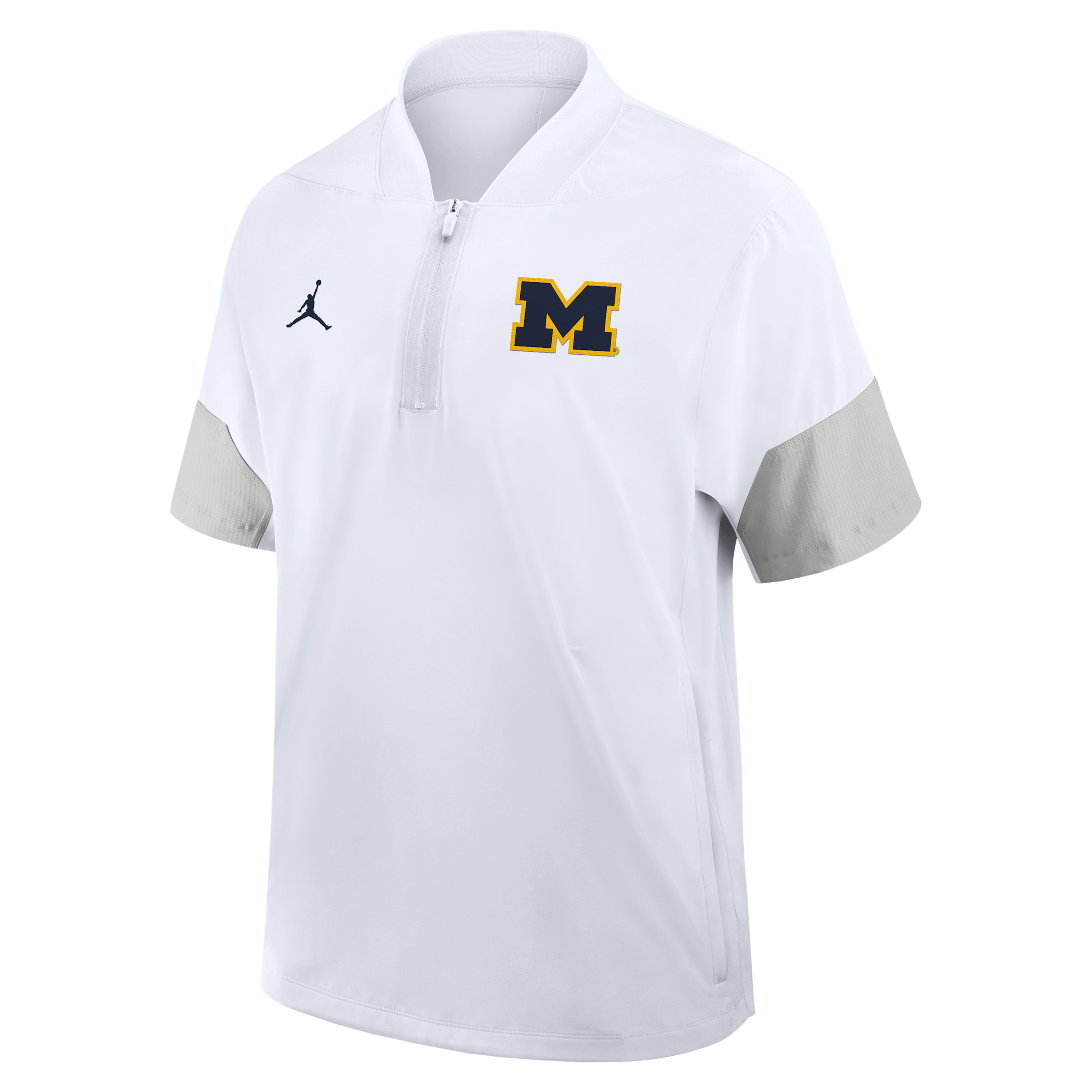 Jordan Michigan Sideline Coach Nike Men's  Brand 1/2-zip Short-sleeve Hooded Jacket