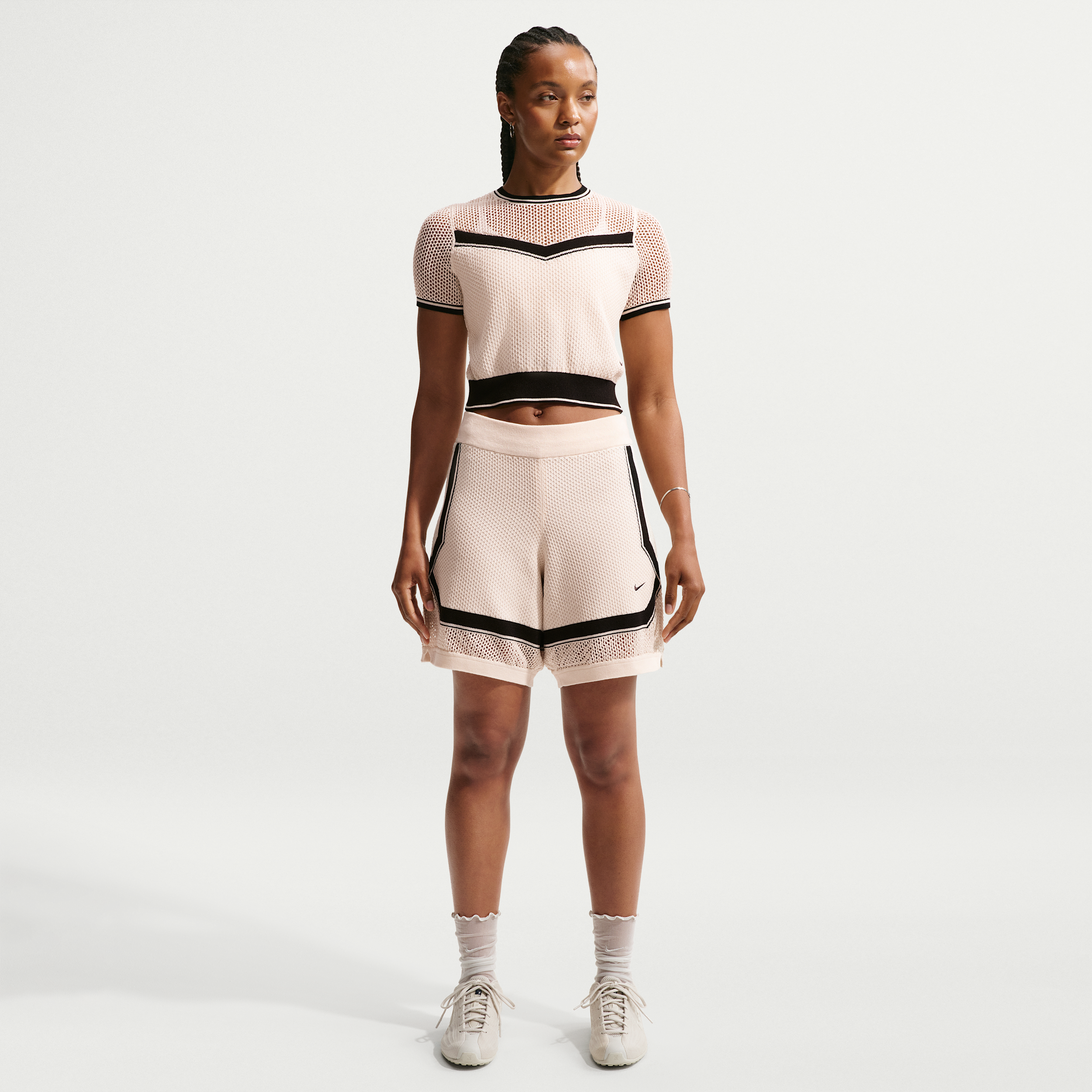 Women's Nike Sportswear Chill Knit Mid-Rise Shorts in White | IH1320-102