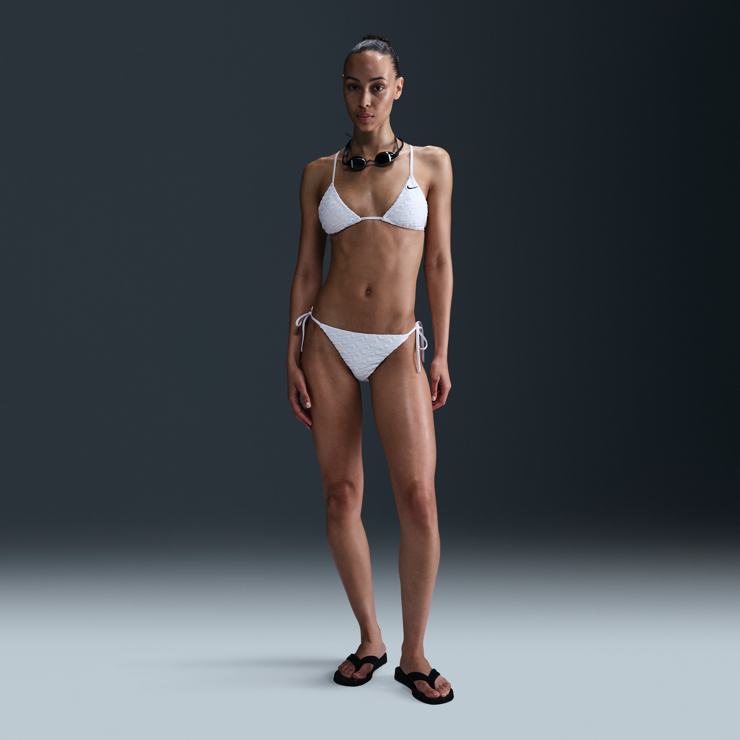 Nike Tie Side Terry Bikini Bottoms In White