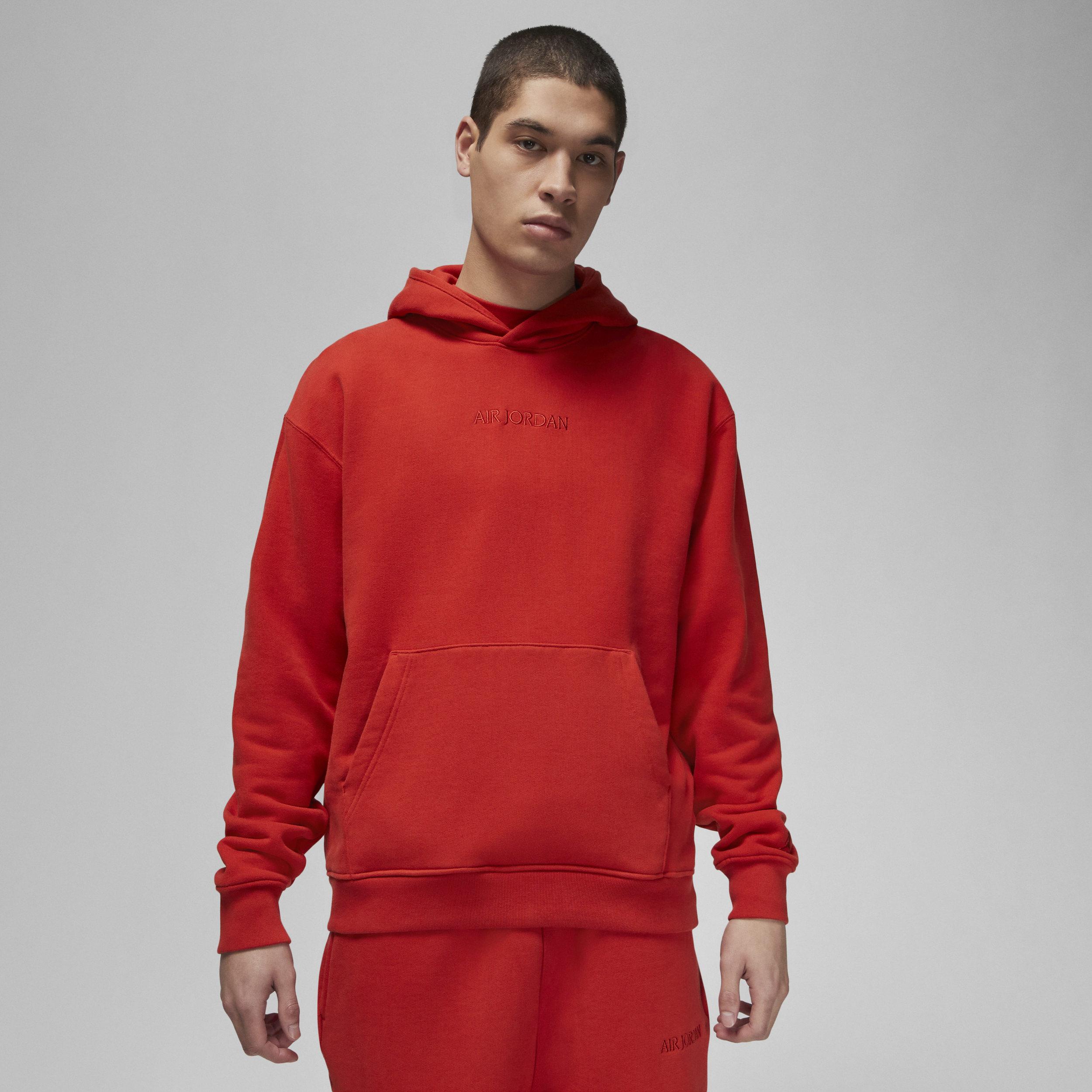 Jordan Men's Air  Wordmark Fleece Hoodie In Red