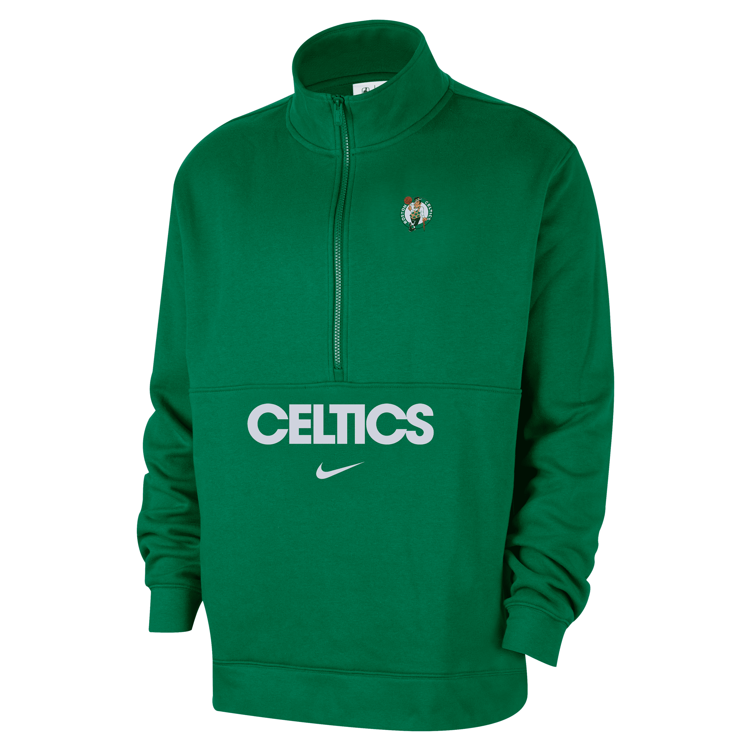 Nike Men's Kelly Green Boston Celtics Courtside Club Half-Zip Pullover Hoodie - Kelly Green
