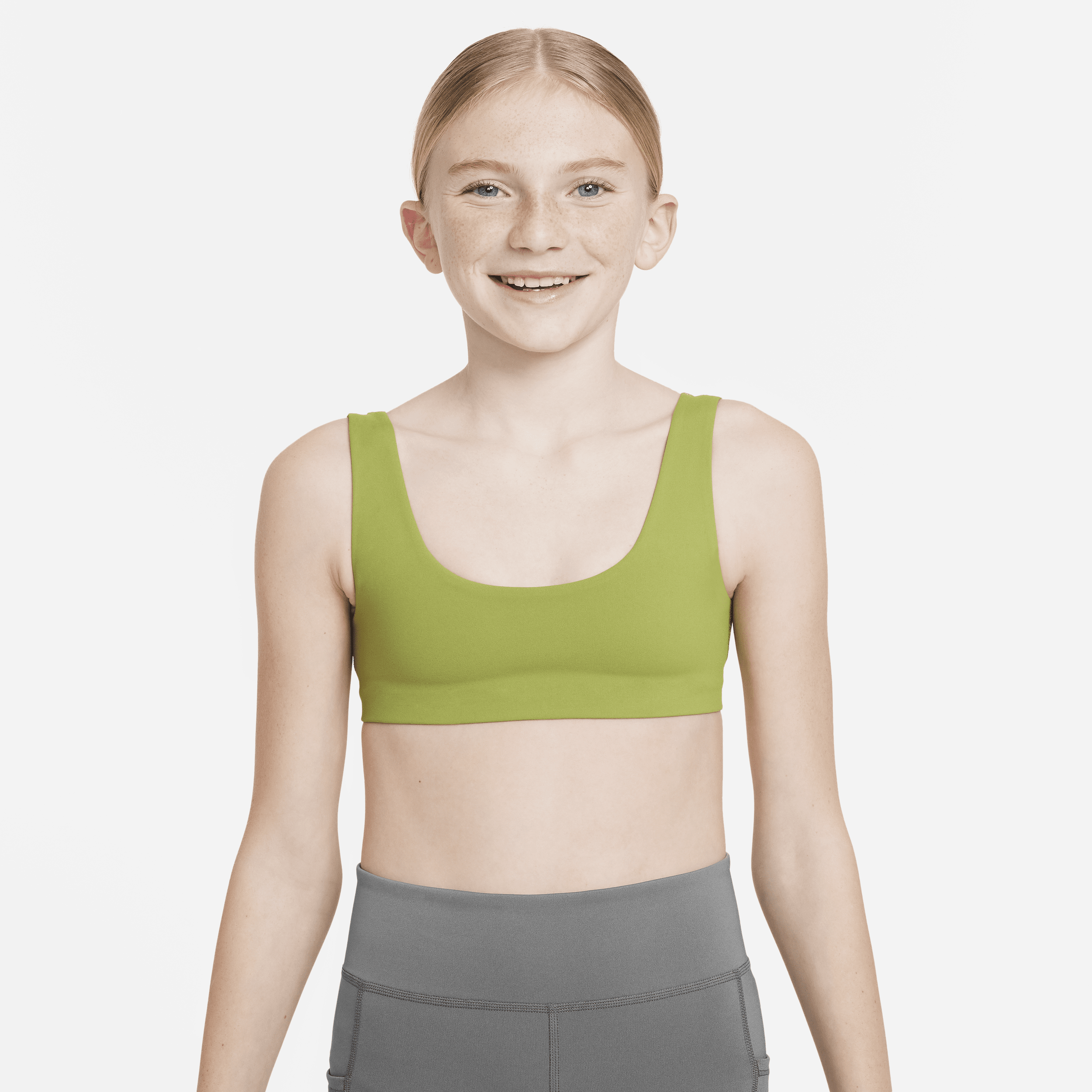 Shop Nike Alate All U Big Kids' (girls') Sports Bra In Green
