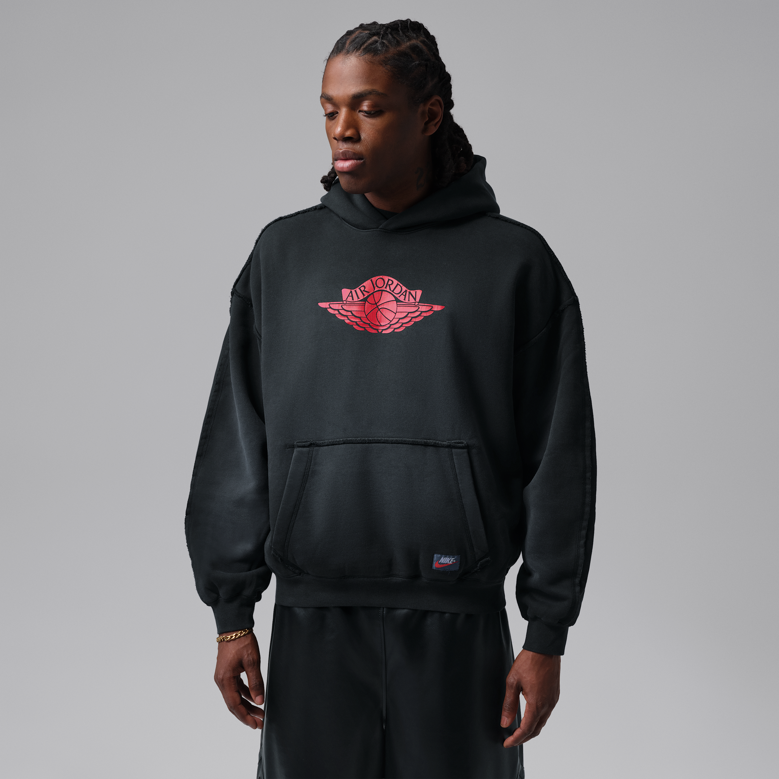 Men's Jordan Flight Wings Fleece Pullover Hoodie in Black | IM9191-010