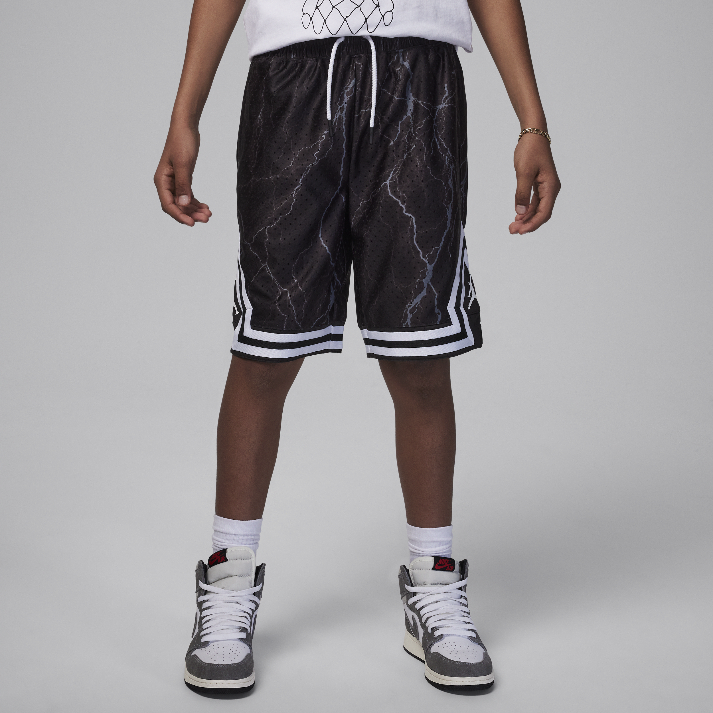 Jordan Kids' Dri-fit Diamond Mesh Basketball Shorts In Black