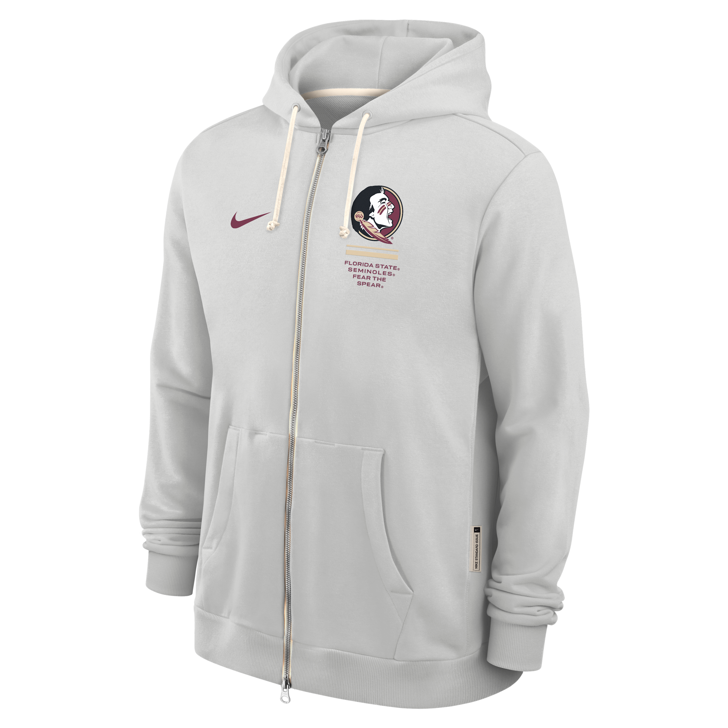 Men's Nike Gray Florida State Seminoles 2026 Sideline Standard Issue Dri-FIT Full-Zip Hoodie, Size: XL, Grey