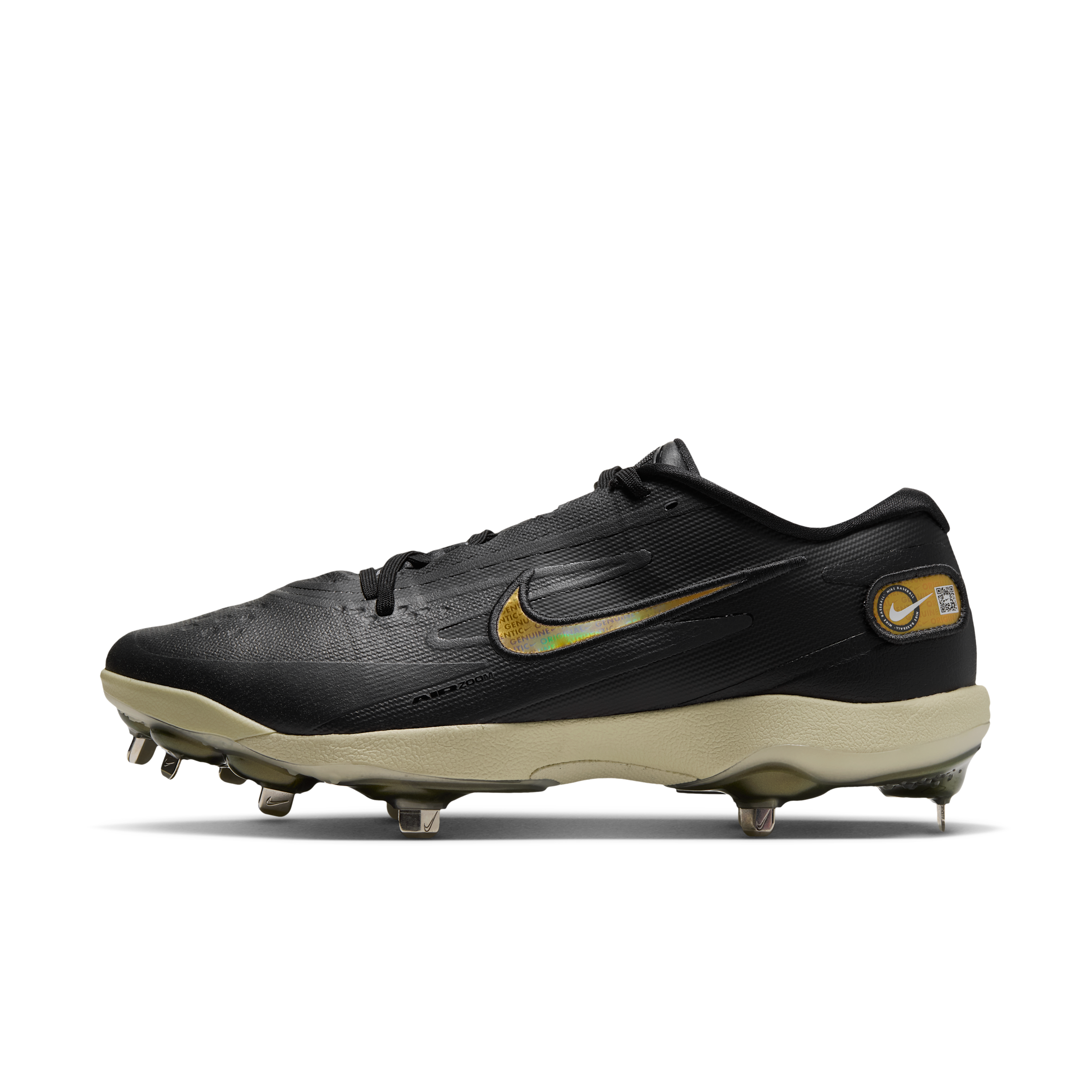 Nike Diamond Standout Metal Baseball Cleats, Size 7.5, Black/Anthracite/Khaki