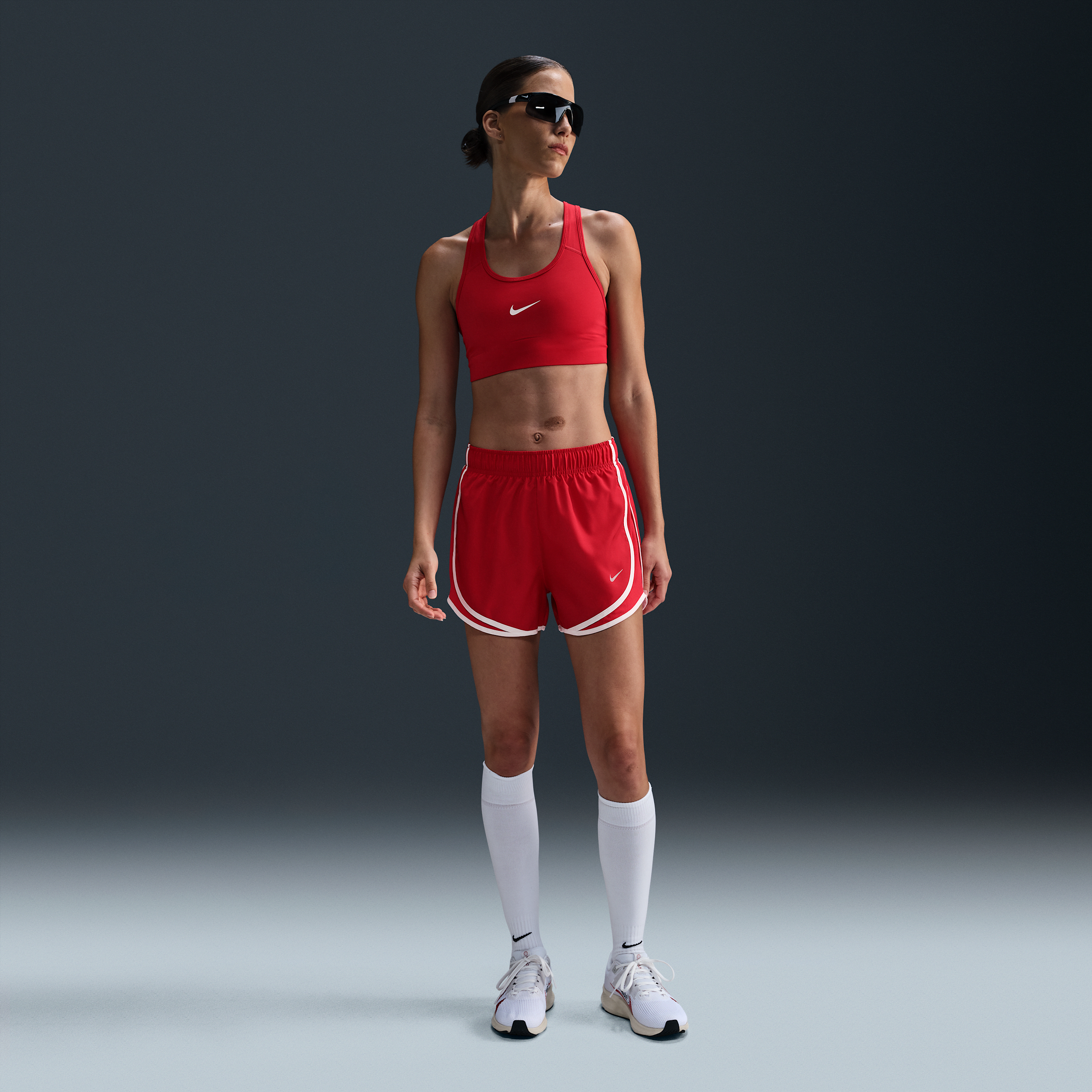 Shop Nike Women's Tempo Dri-fit Mid-rise Brief-lined Running Shorts In Red