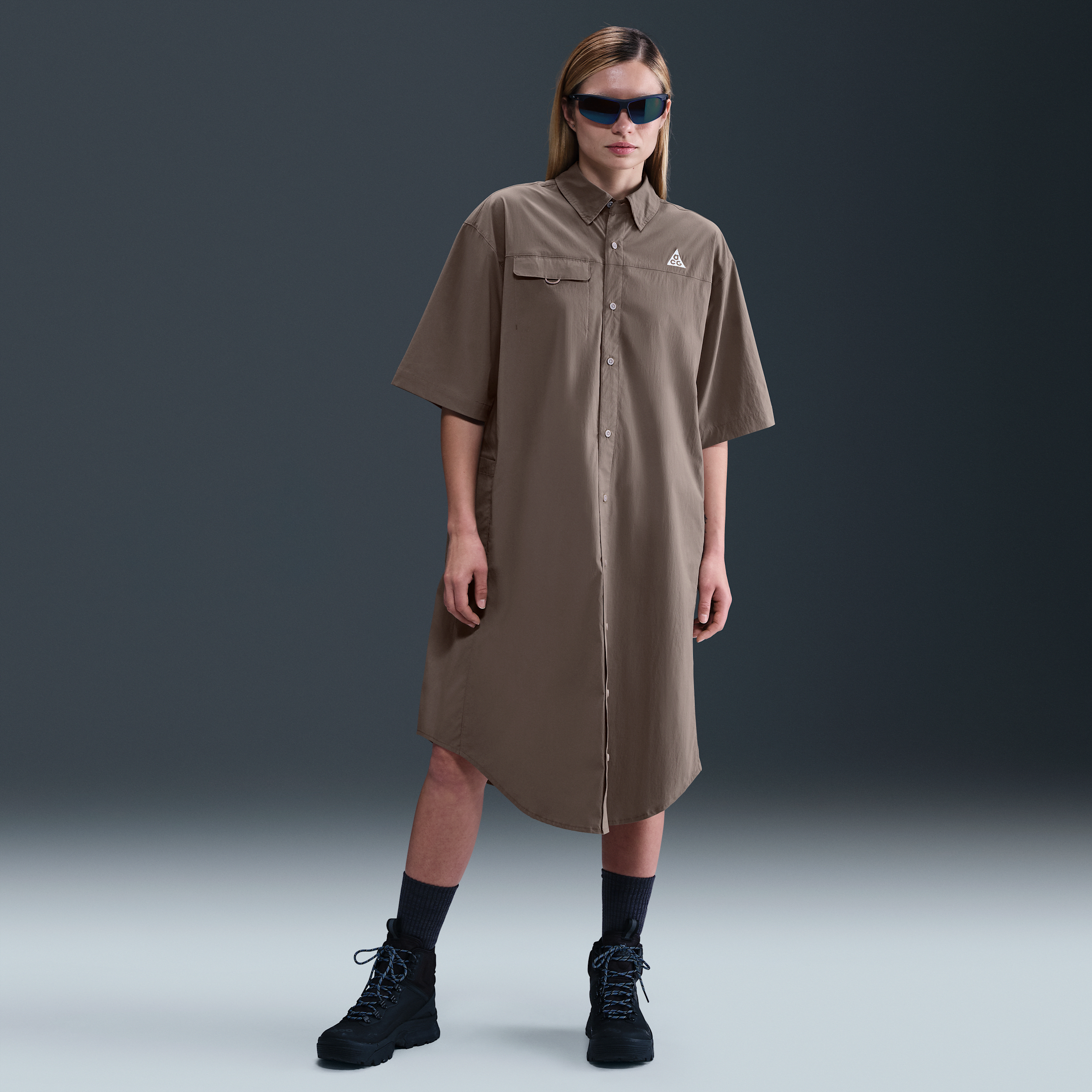 Nike Women's  Acg "orb Weaver" Dri-fit Adv Uv Protection Dress In Brown