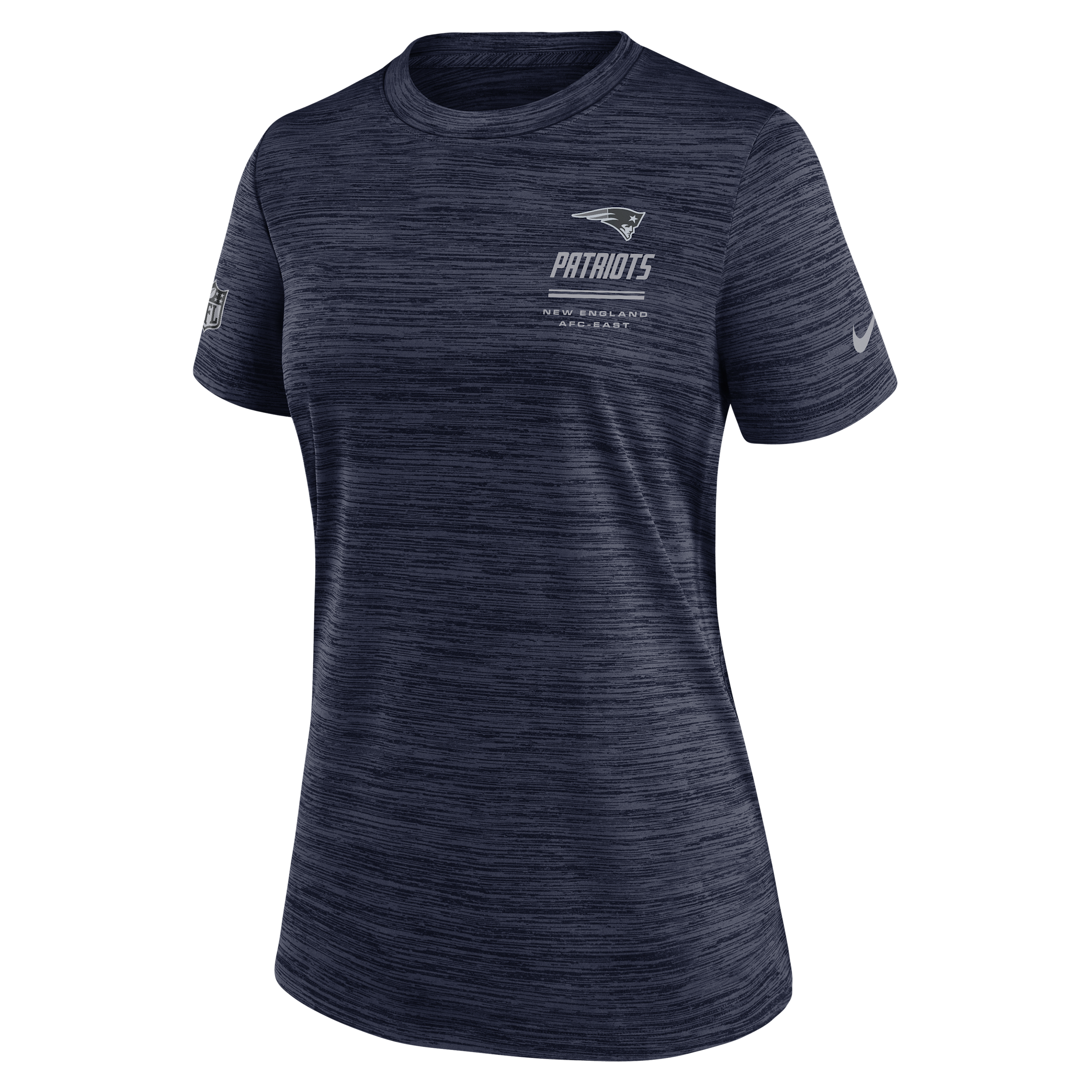 New England Patriots Sideline Velocity Nike Women's Dri-FIT NFL T-Shirt in Blue | 03EY41S8K-7VD