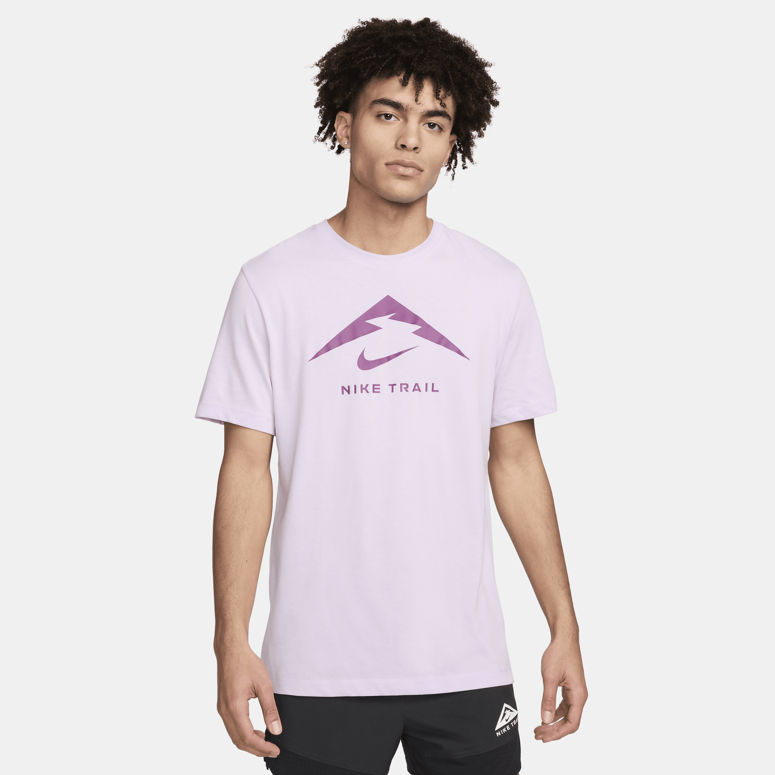 Shop Nike Men's Dri-fit Trail Running T-shirt In Purple