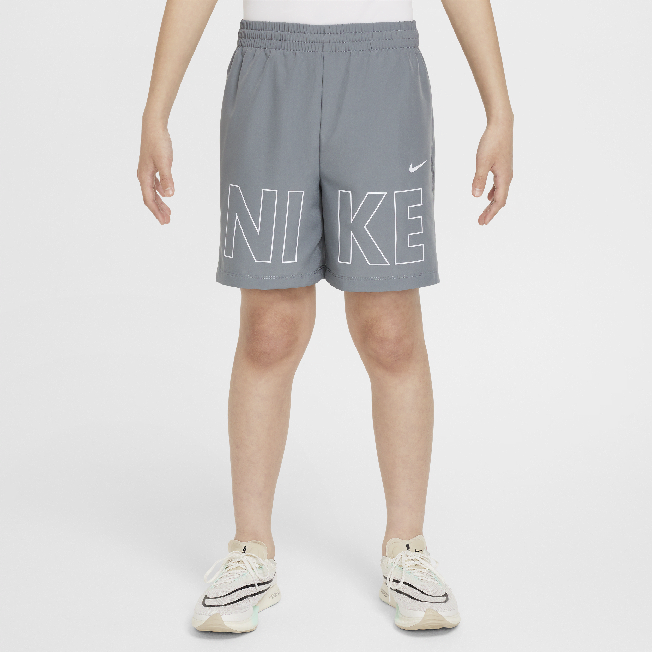 Shop Nike Multi Big Kids' Woven Training Shorts In Grey
