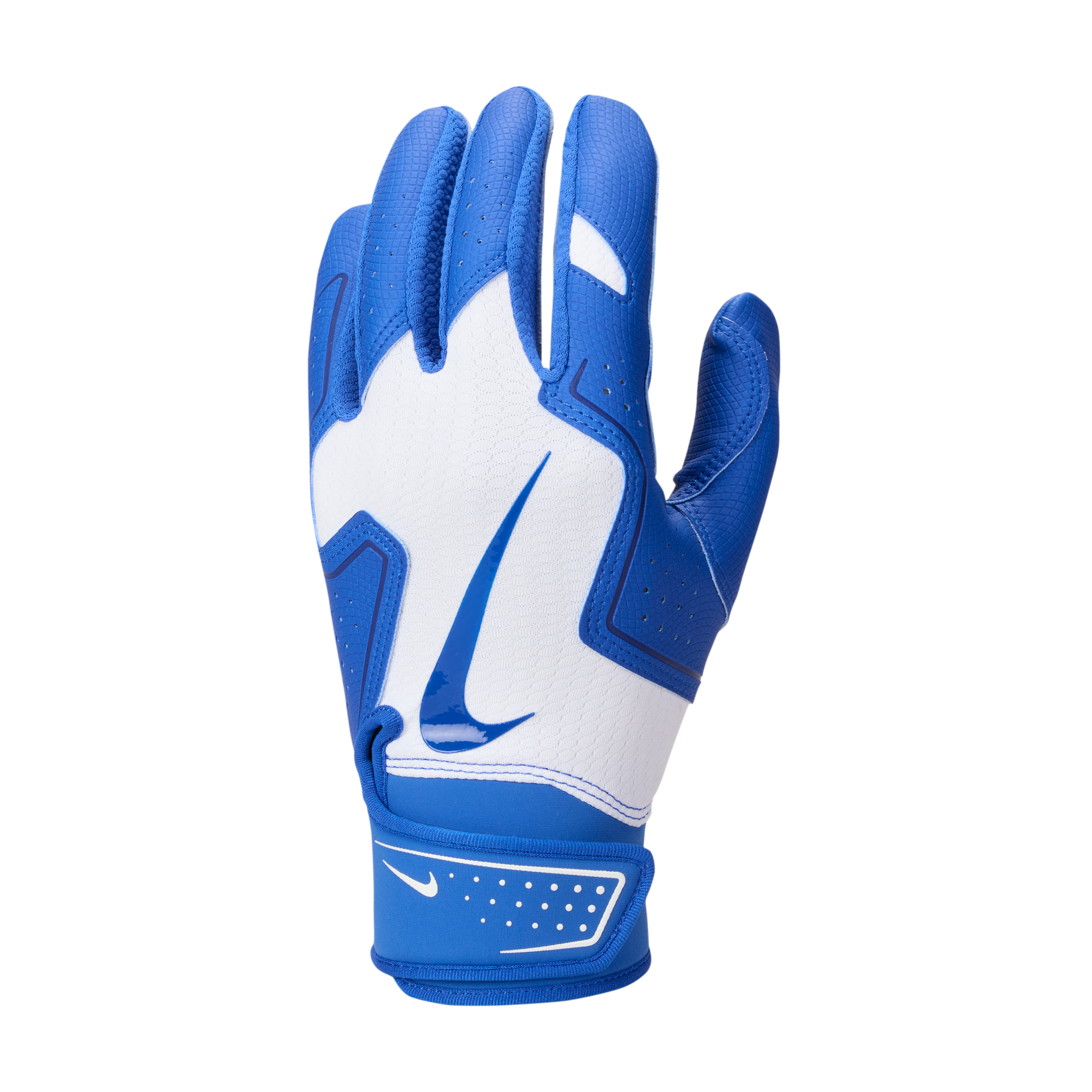 Nike Adult Alpha 2.0 Batting Gloves, Men's, Large, White/Game Royal