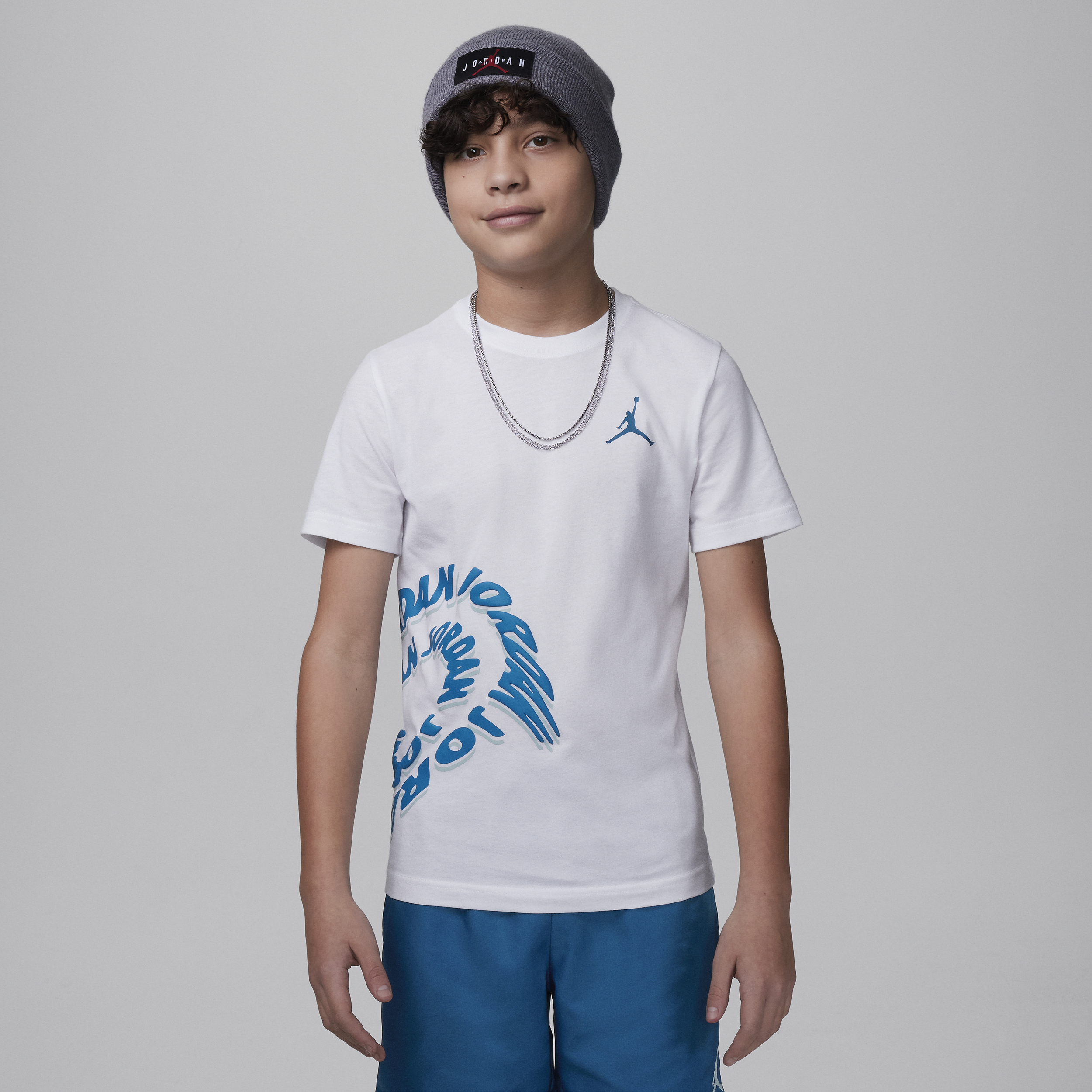 Shop Jordan Warped Galaxy Big Kids' Graphic T-shirt In White