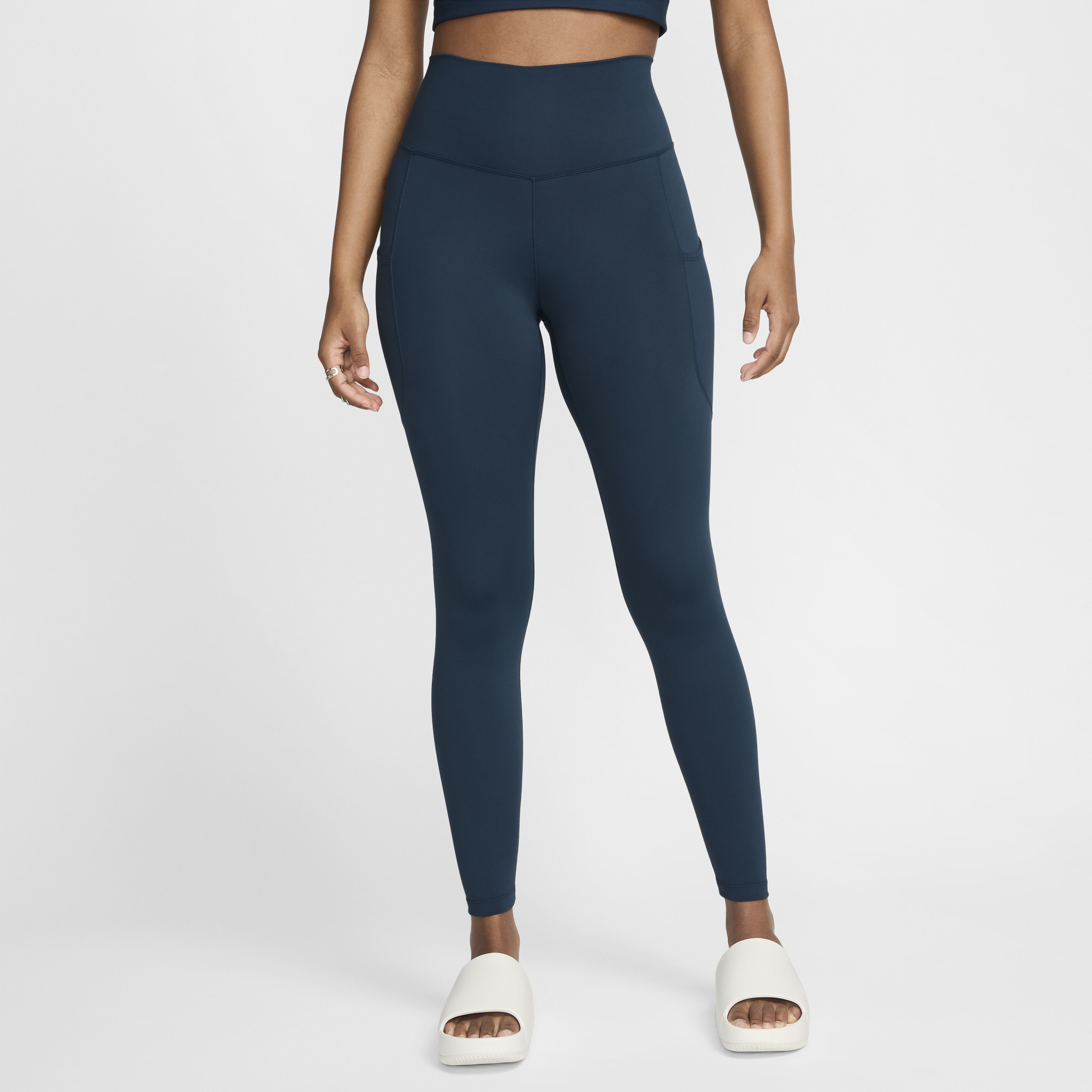 Nike Women's One High-waisted 7/8 Leggings With Pockets In Blue