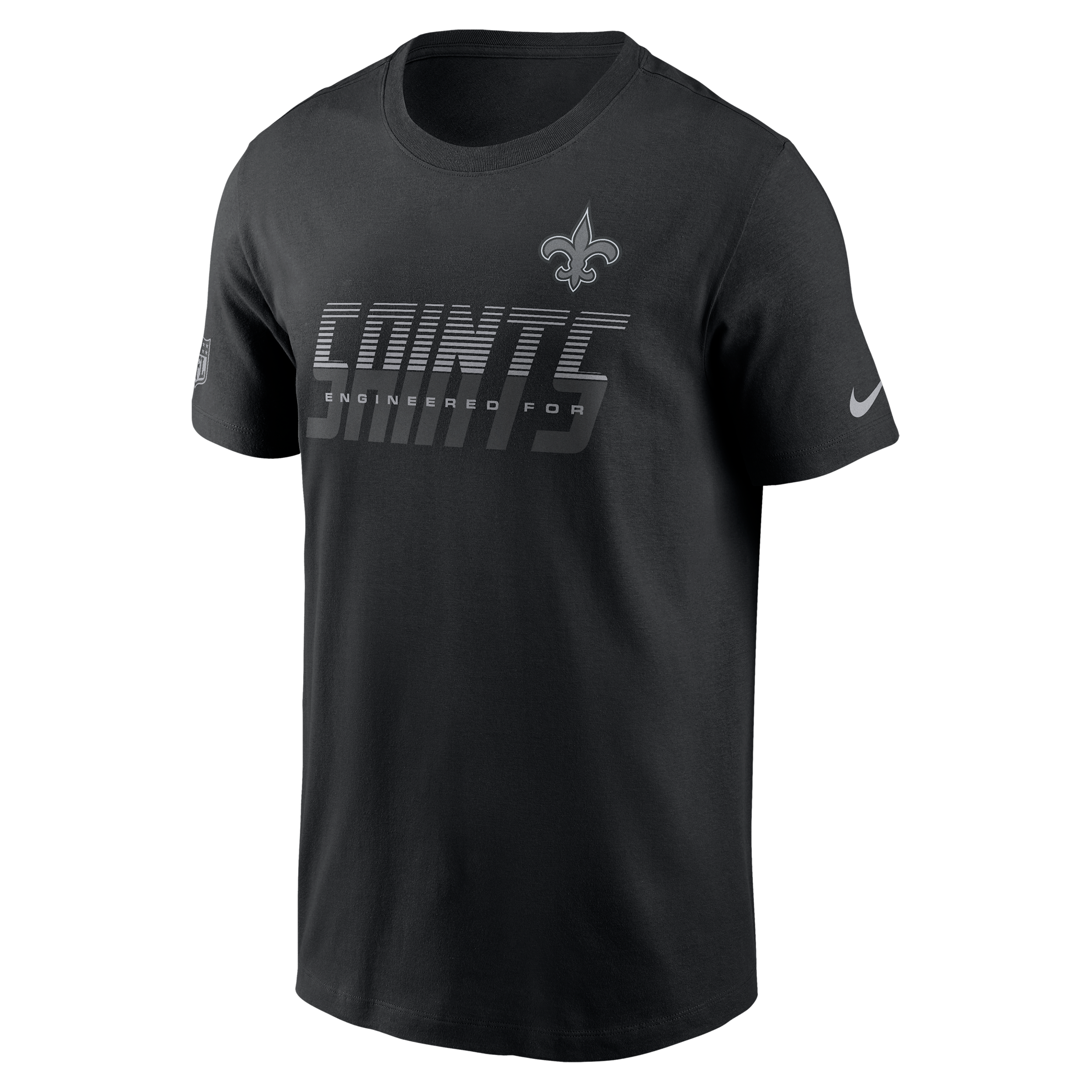 New Orleans Saints Sideline Team Issue Nike Men's Dri-FIT NFL T-Shirt in Black | 02ET00A7W-TF9