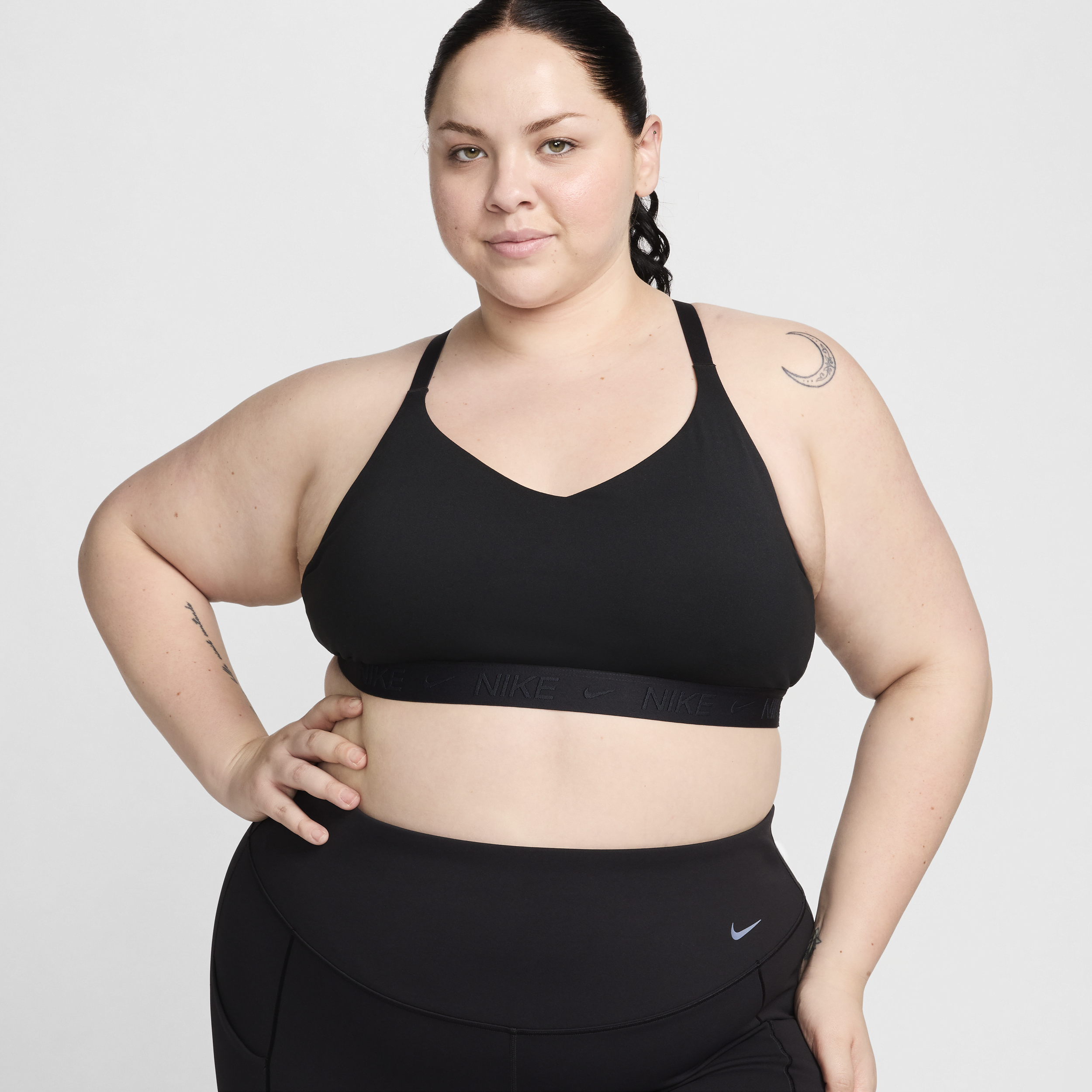 Shop Nike Women's Indy Light Support Padded Adjustable Sports Bra (plus Size) In Black