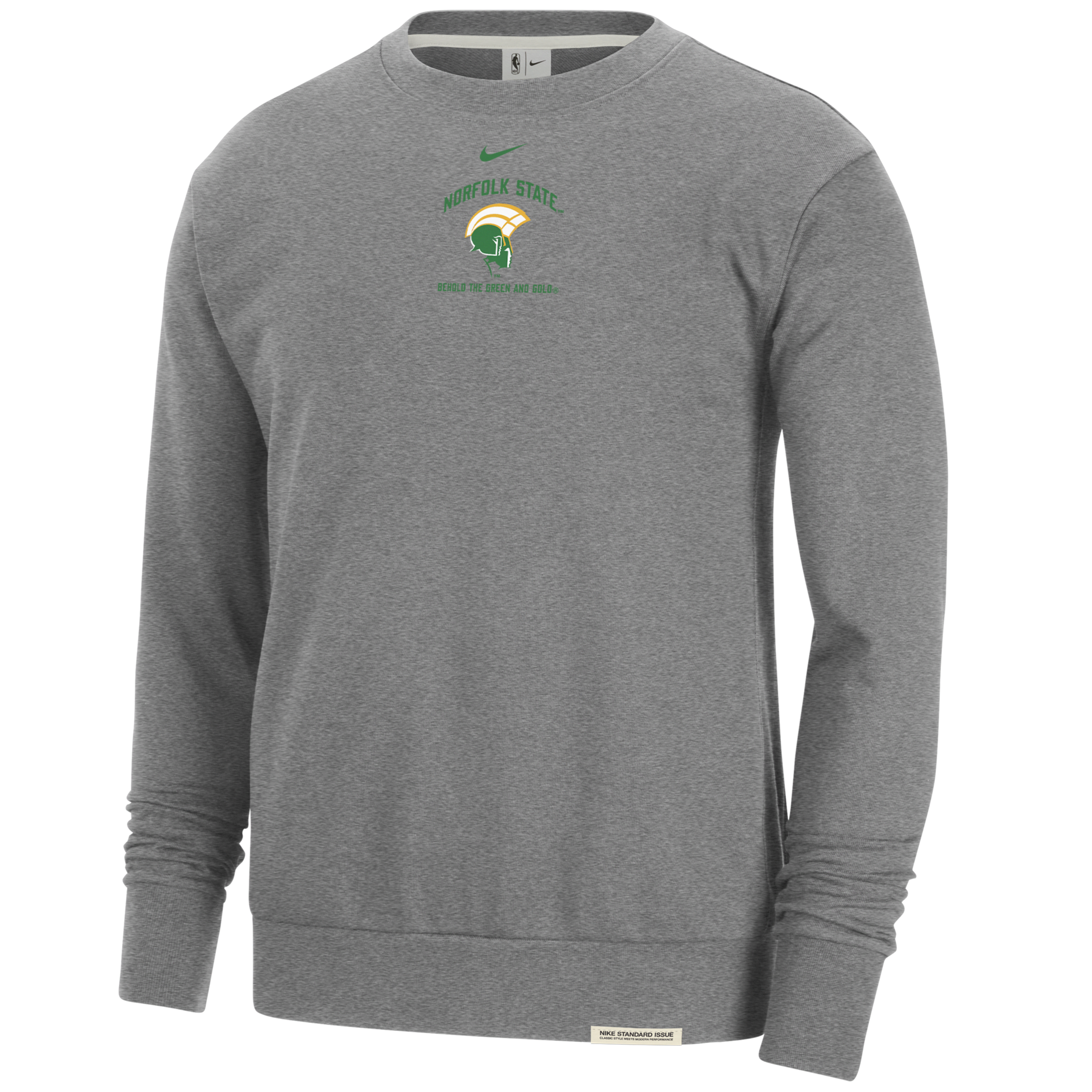 Nike Norfolk State Standard Issue  Men's College Fleece Crew-neck Sweatshirt In Grey