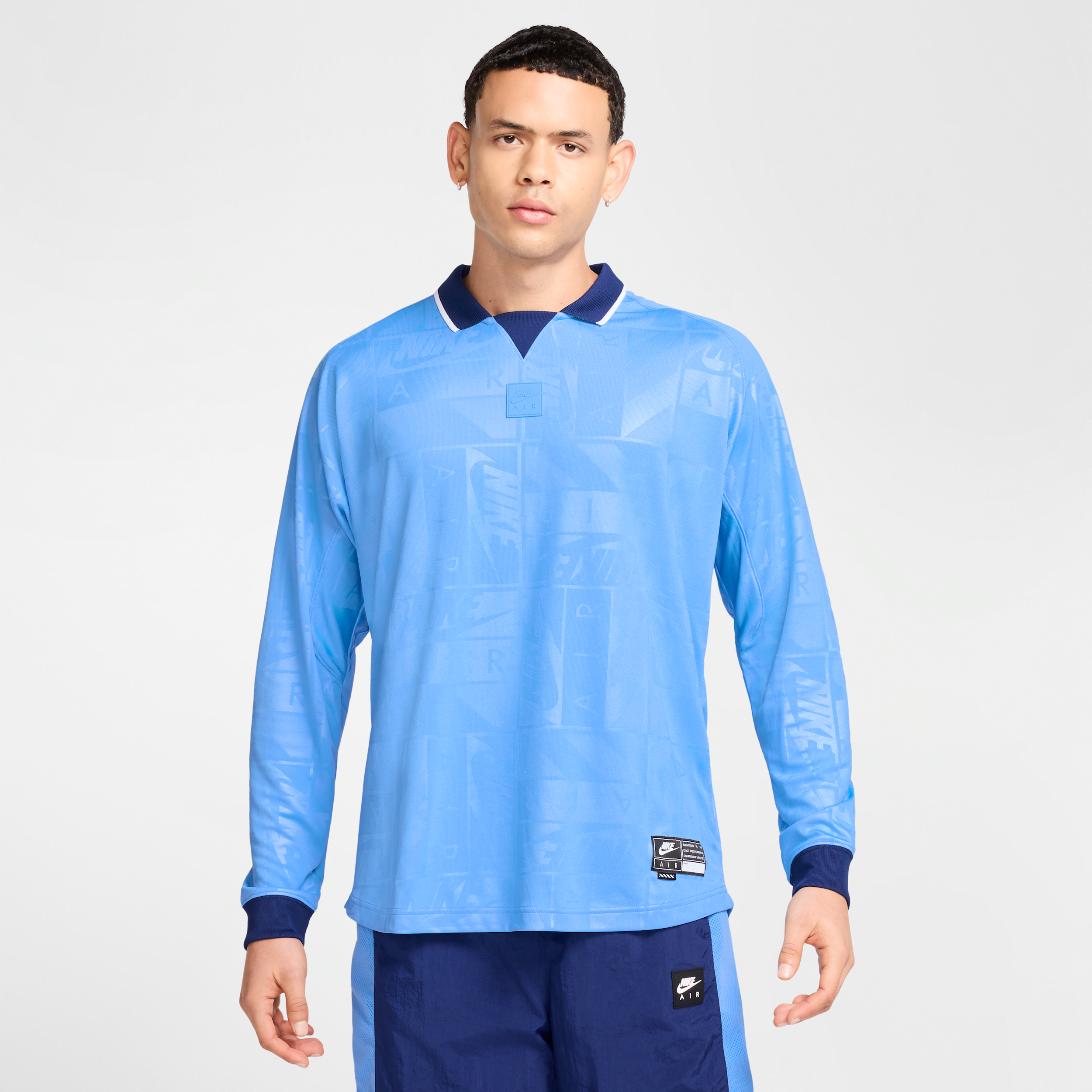 Nike Air Long Sleeve Mesh Jersey In Blue