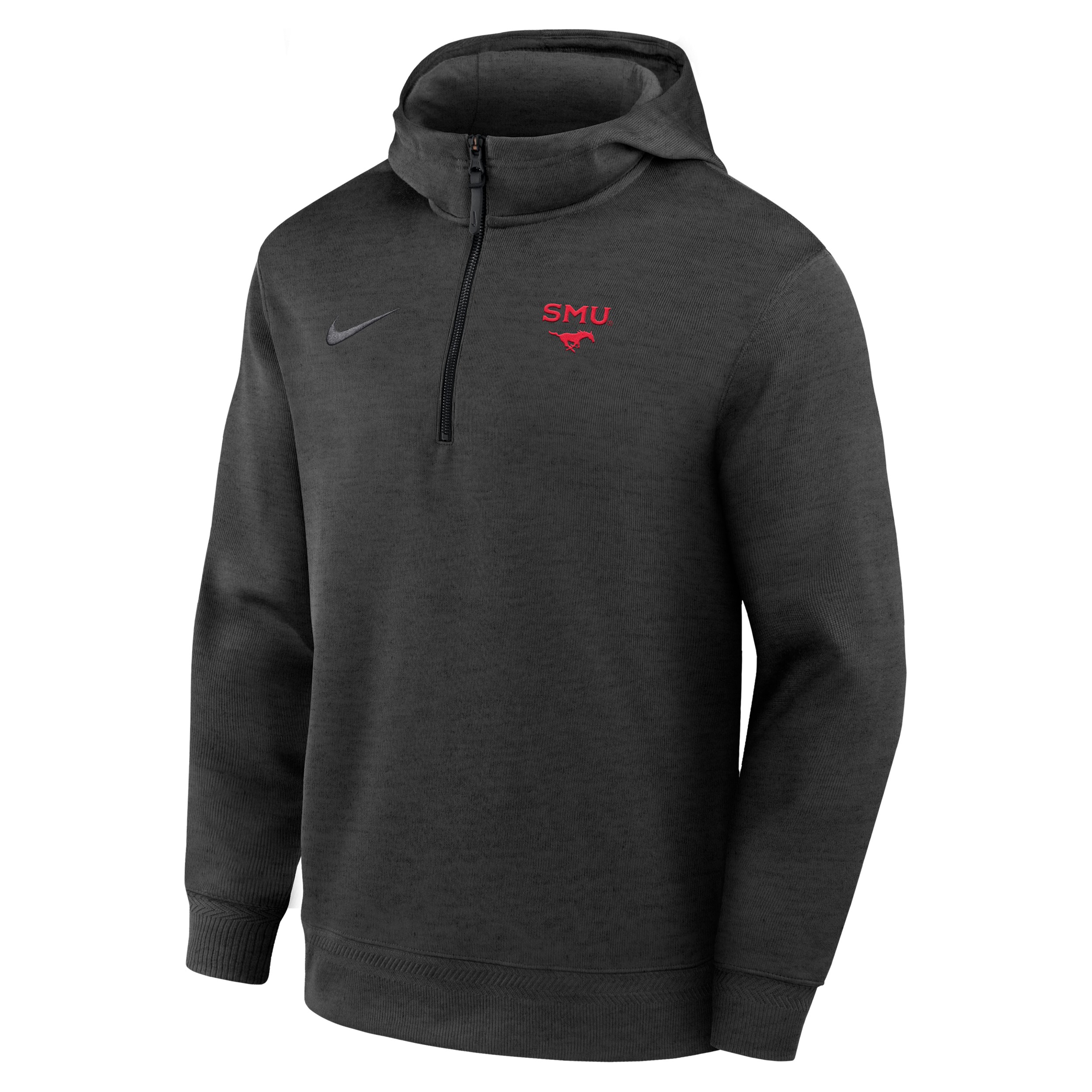SMU Mustangs Nike Men's NCAA Basketball Coaches' Pullover Hoodie in Black | ZMDN1906SMUN25-BLK