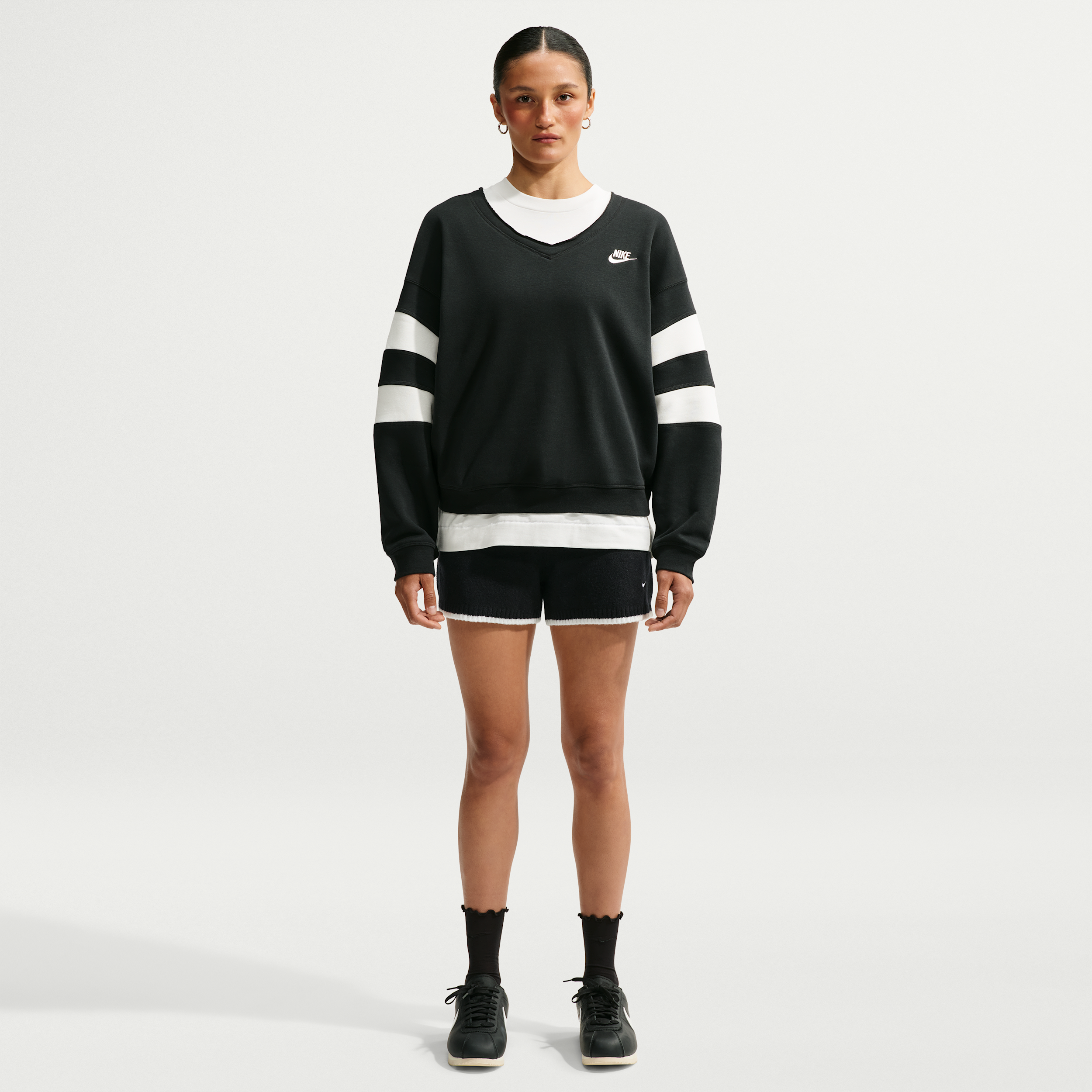 Women's Nike Sportswear Chill Knit Mid-Rise Shorts in Black | IM5500-010