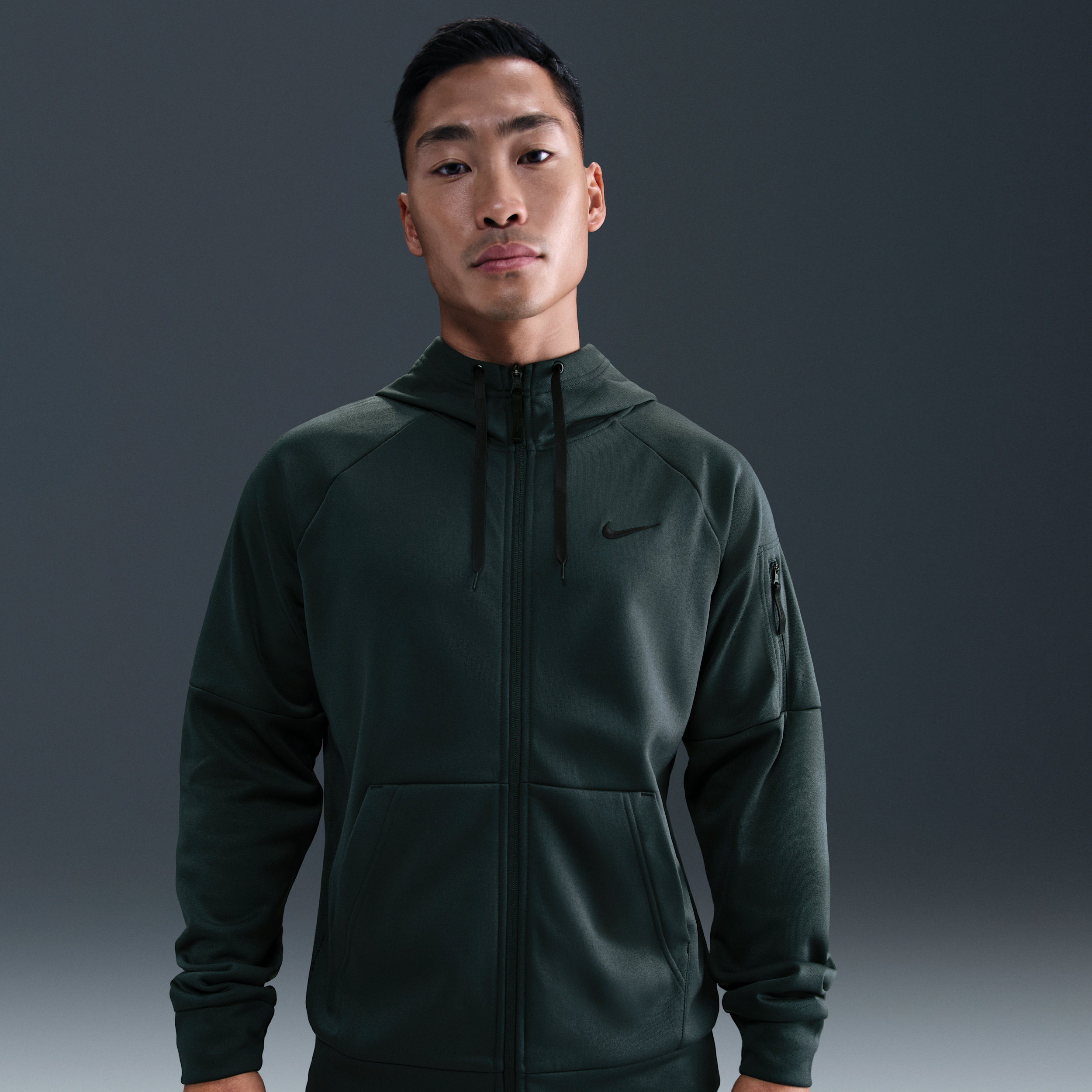 Men's Nike Therma Therma-FIT Full-Zip Fitness Top in Green | DQ4830-390