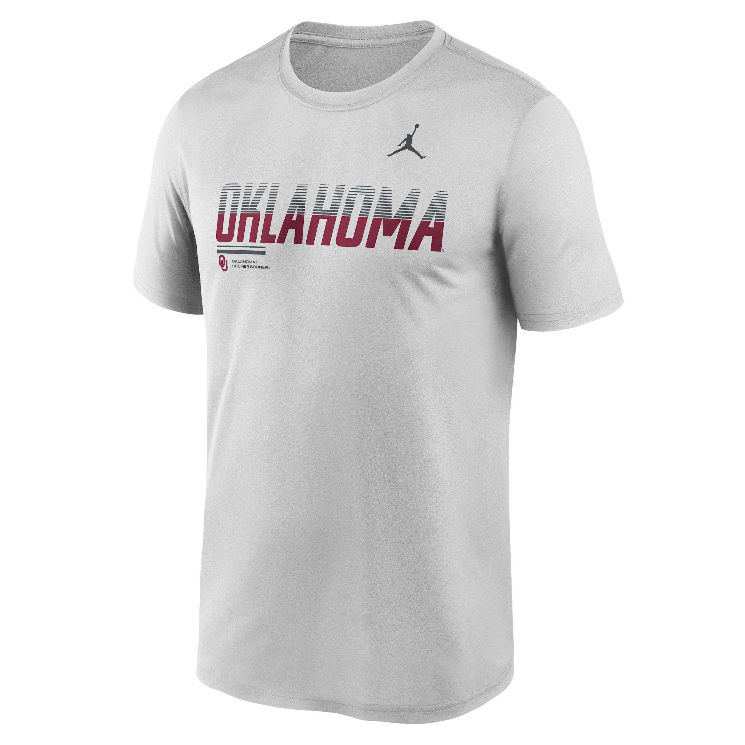 Men's Oklahoma Sideline Legend Jordan Brand Dri-FIT College T-Shirt in Grey | 0JTI0BBOKN-7SB
