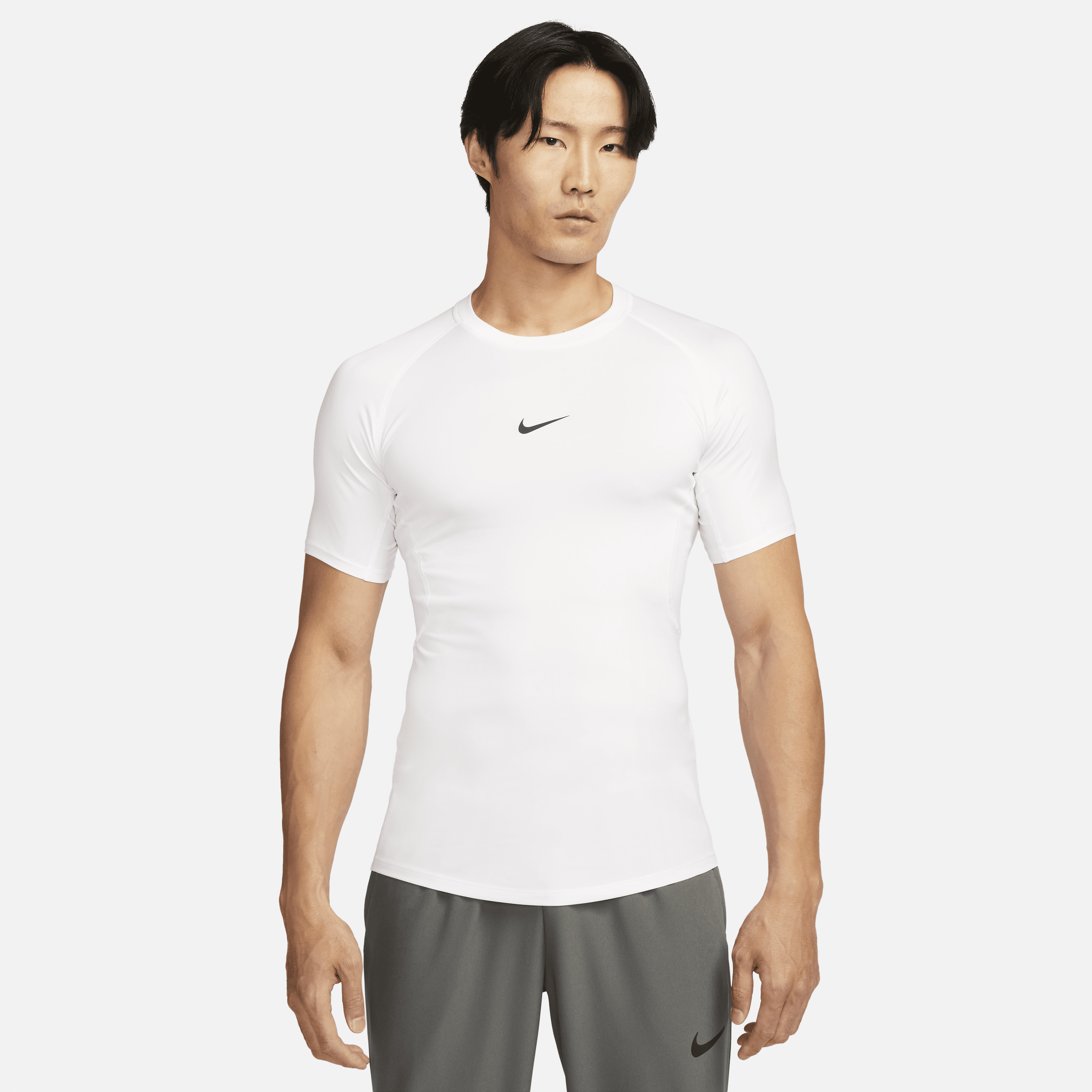 Men's Nike Pro Dri-FIT Tight Short-Sleeve Fitness Top in White, Size: Large | FB7932-100
