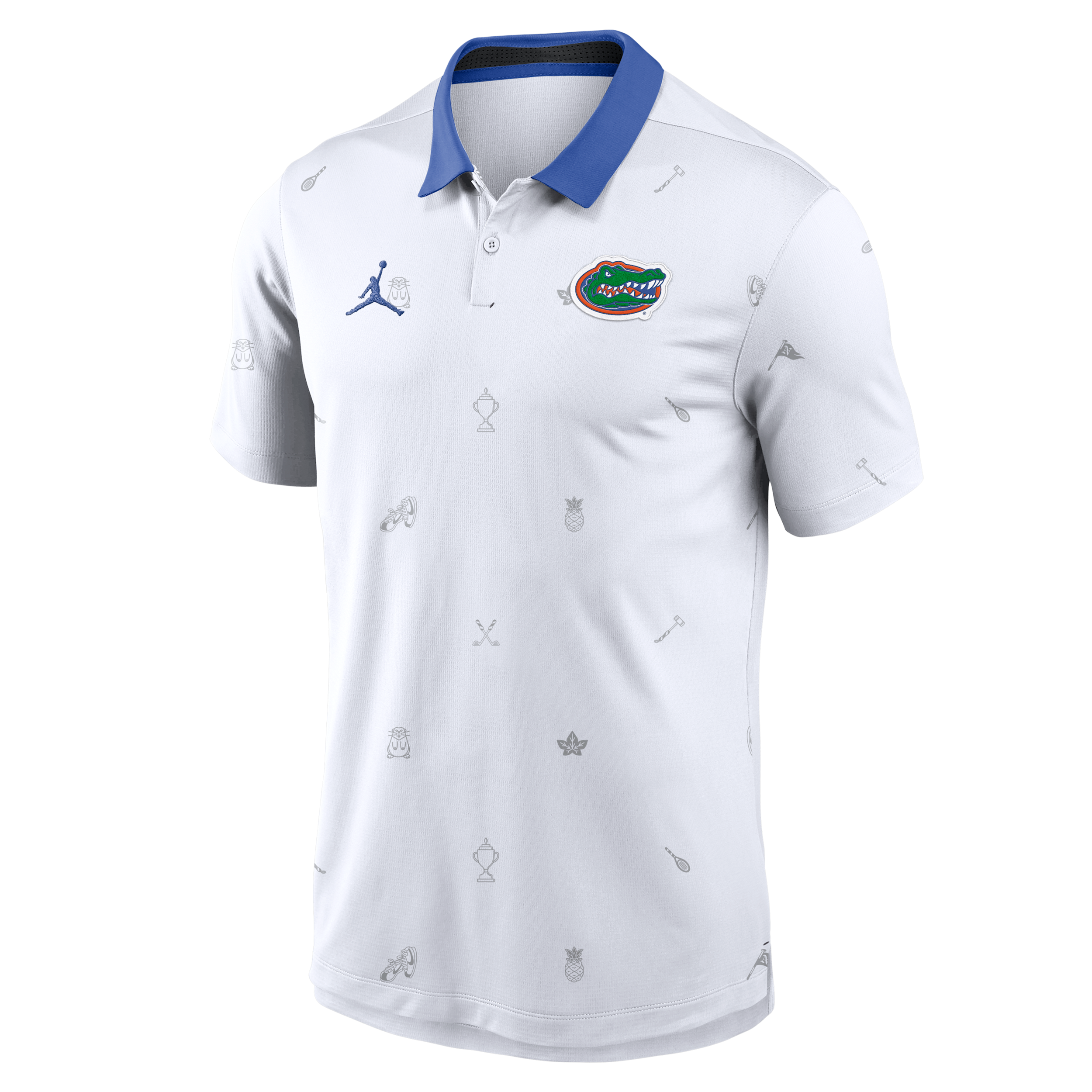Men's Florida Vapor Pattern Jordan Brand Dri-FIT College Polo in White | 0JHT062NUFN-RNS