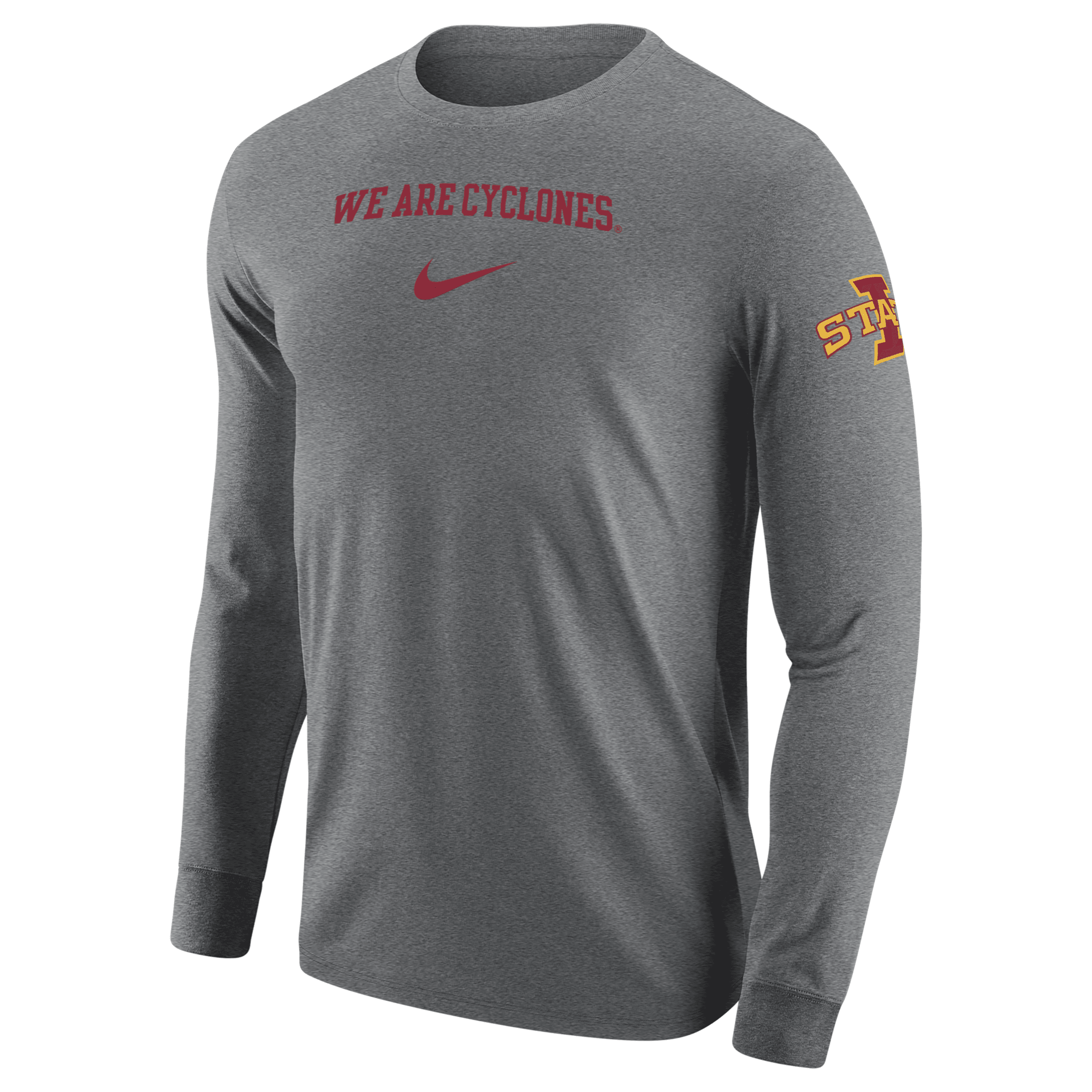 Shop Nike Iowa State  Men's College Long-sleeve T-shirt In Grey