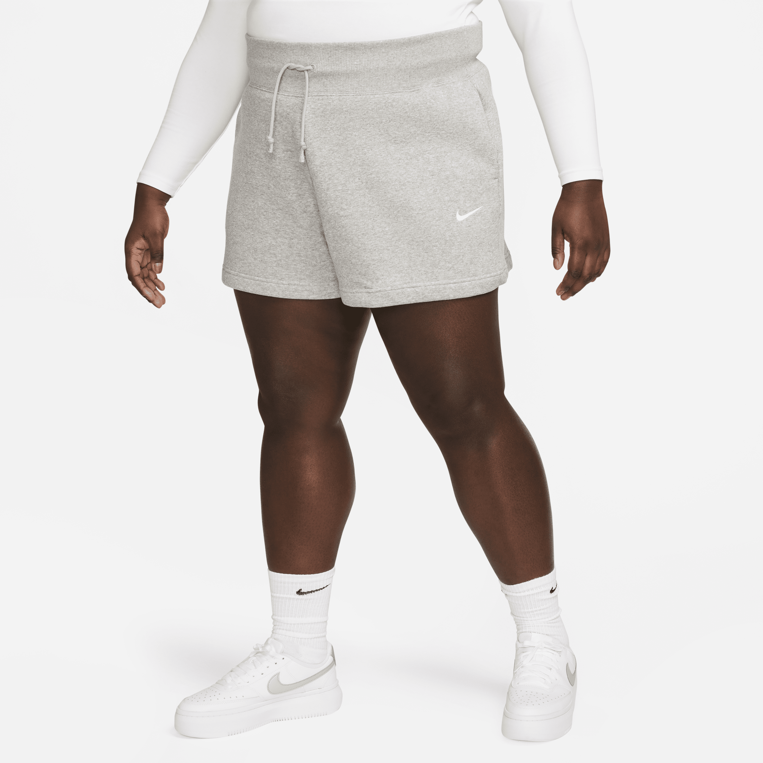 Nike Women's  Sportswear Phoenix Fleece High-waisted Loose Shorts (plus Size) In Grey